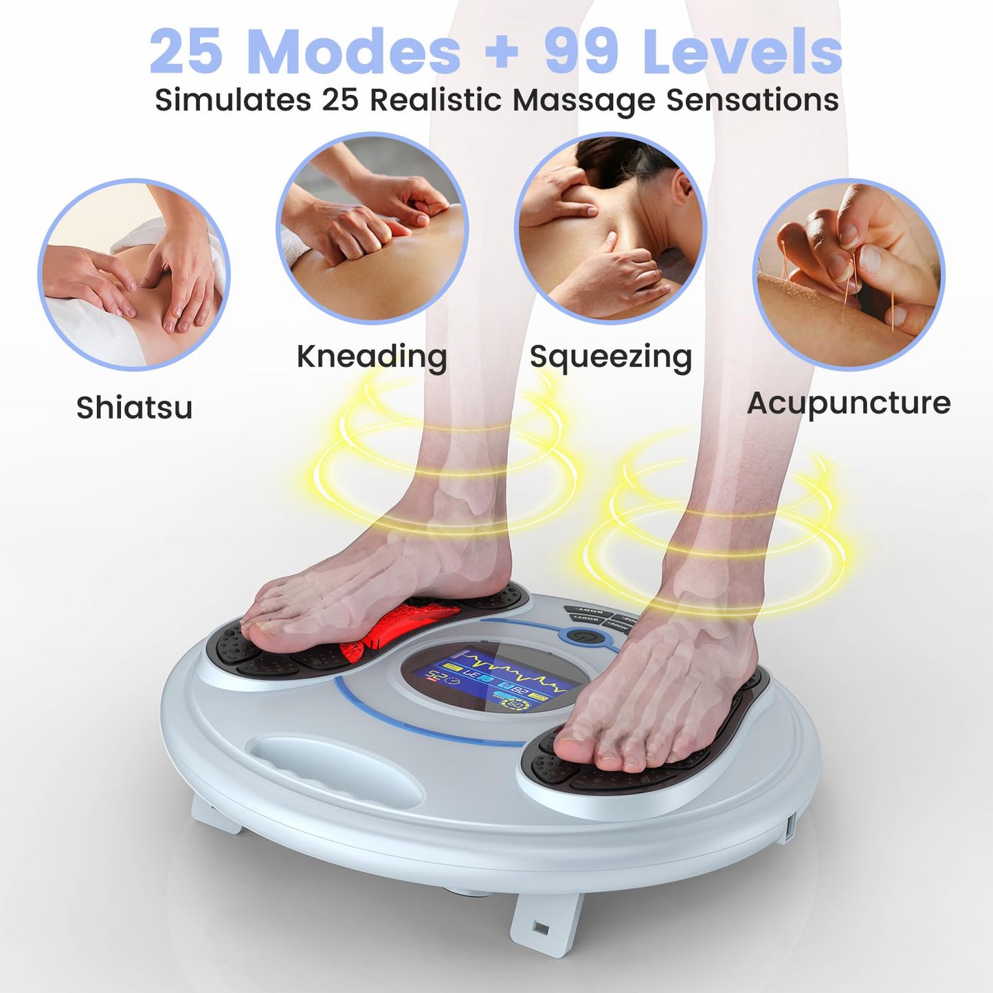 Creliver TENS & EMS Foot Massager for Neuropathy(FSA Eligible), Foot Nerve Muscle Stimulator,Effectively Relieves Legs and Feet Fatigue and Pain,Improves Blood Circulation