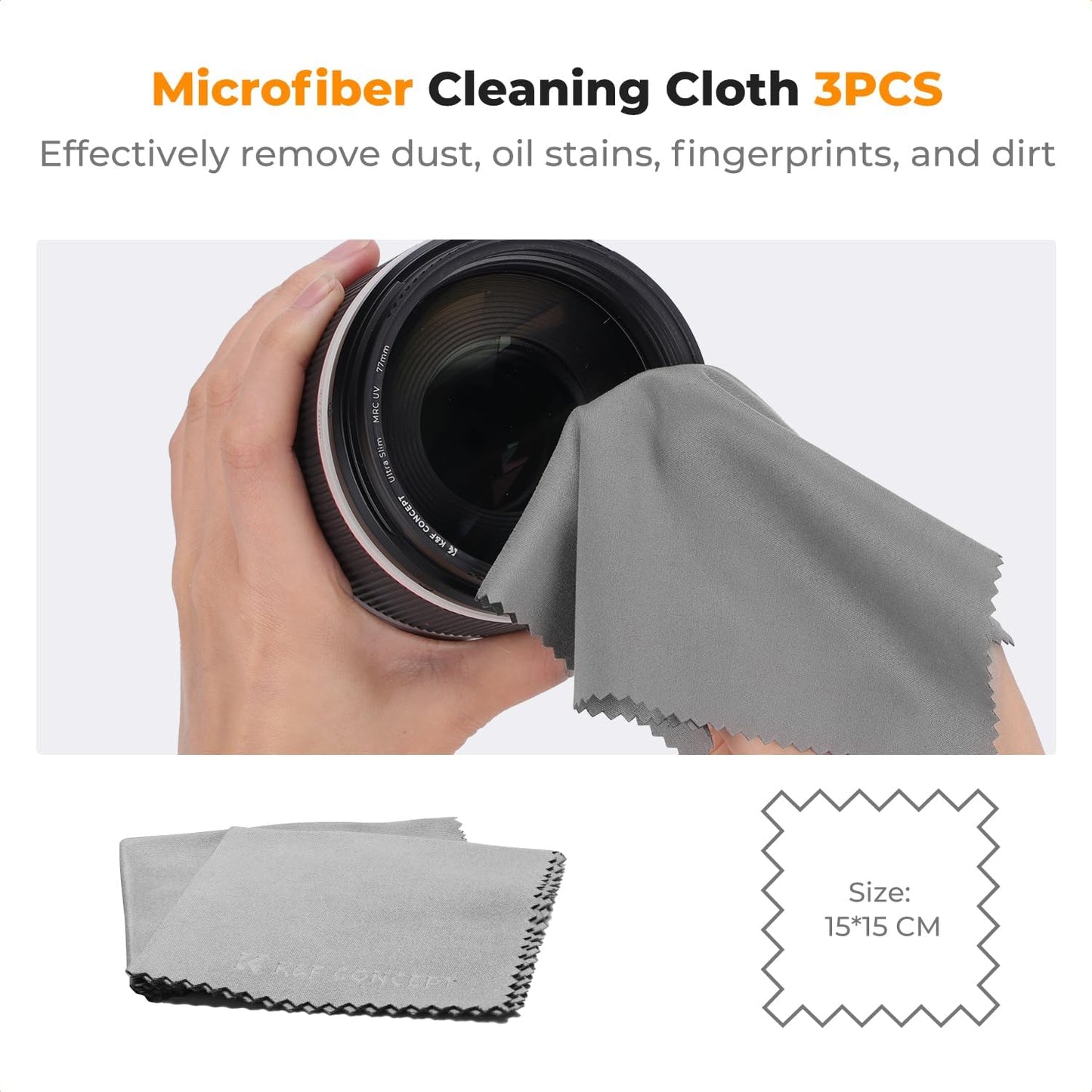 K&F CONCEPT 15-1 Professional Cleaning Kit for DSLR Cameras and Sensitive Electronics, Bundle with Lens Cleaner