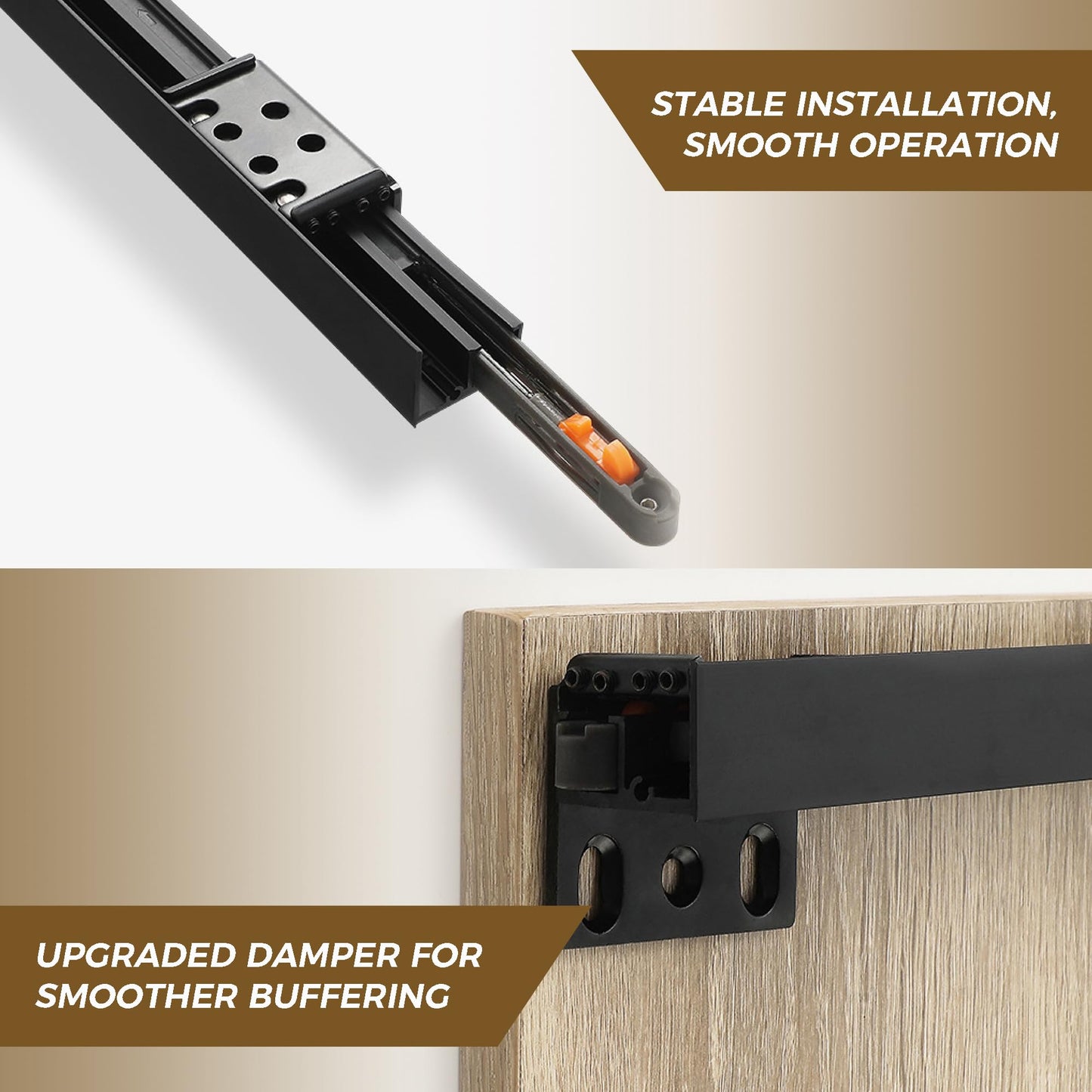 ZOYACREATE Trackless Concealed Sliding Ghost Door, 47 Inch Hidden Invisible Barn Door Hardware Kit