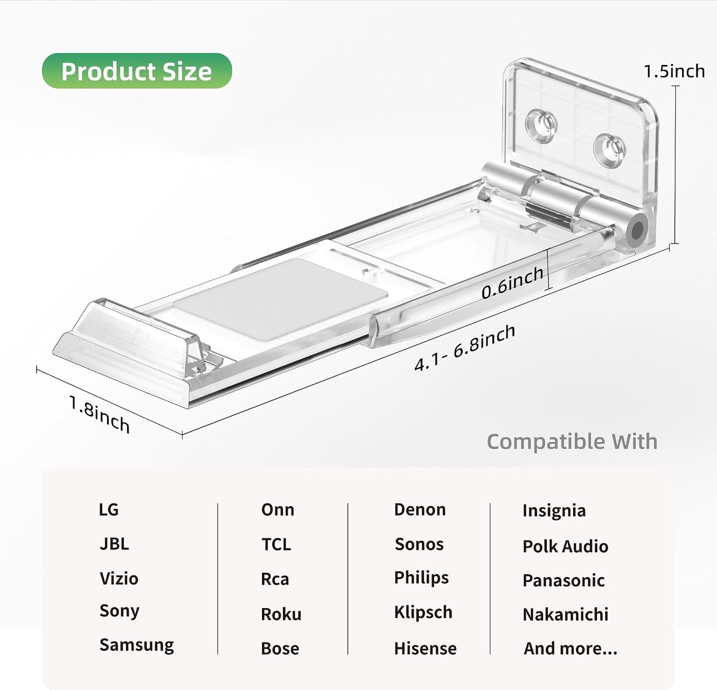 ELETIUO 3.5-6.1,Hold 30 Lbs,Soundbar Soundbar Wall Mount Bracket for Samsung, LG, Sony, JBL, Vizio, Sonos and More