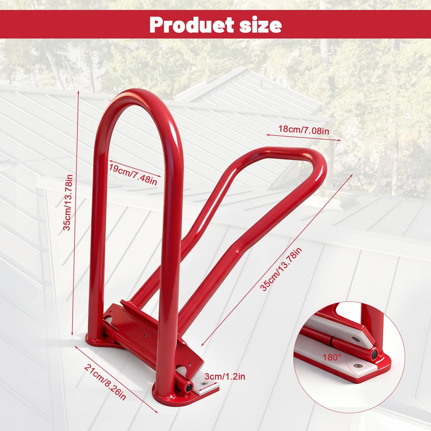 LAOJIEDAO Roof Eaves Seam Bender HTSL25E2, Metal Roofing Drip Edge Folding Tool for Standing Seam Mechanical Lock, 90-180° Roof Edge Hemming Crimper Tool for Roofer and Sheet Metal Worker (Red)