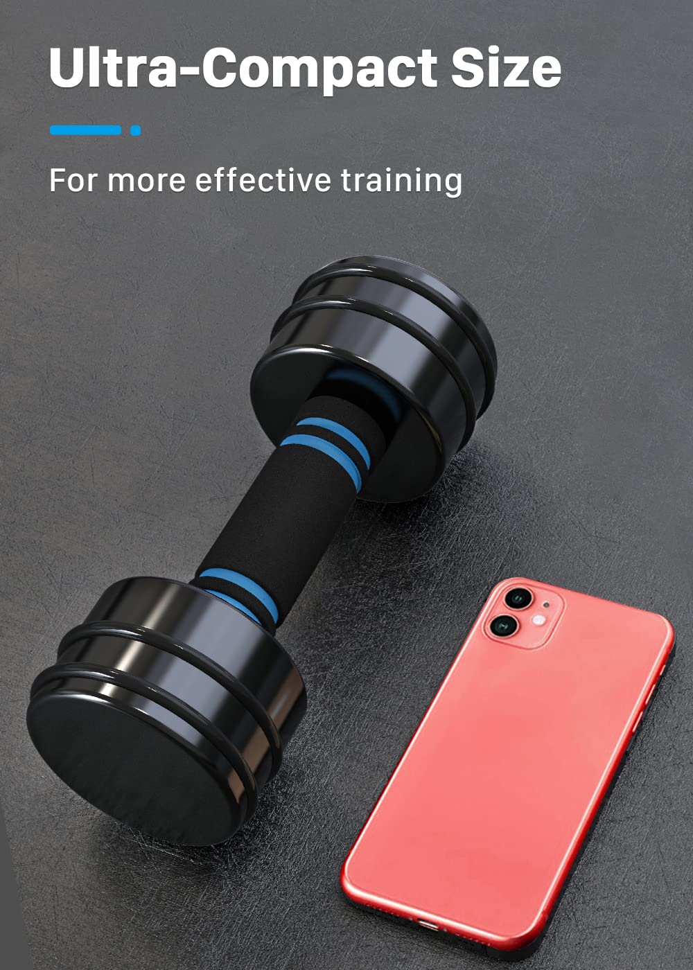 Northdeer Hand Weights Set 5lbs Pair (3lbs/4lbs/5lbs) Adjustable Black Coated Weight Set with Foam Handles Home Exercise Gym Workout for Women, Youth (5lbs×2)