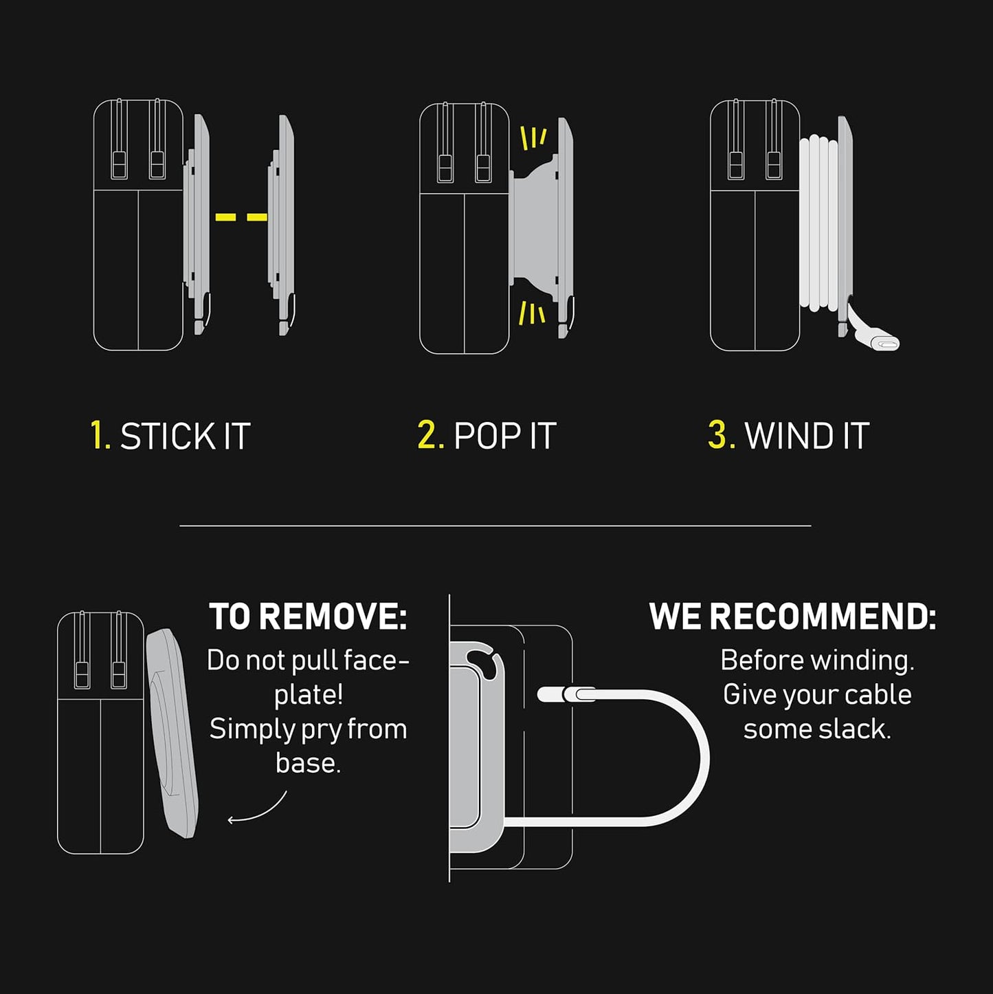 Fuse Reel The Side Kick Collapsible Charger Organizer and Travel Accessory,Usb-c, Compatible with MacBook and PC