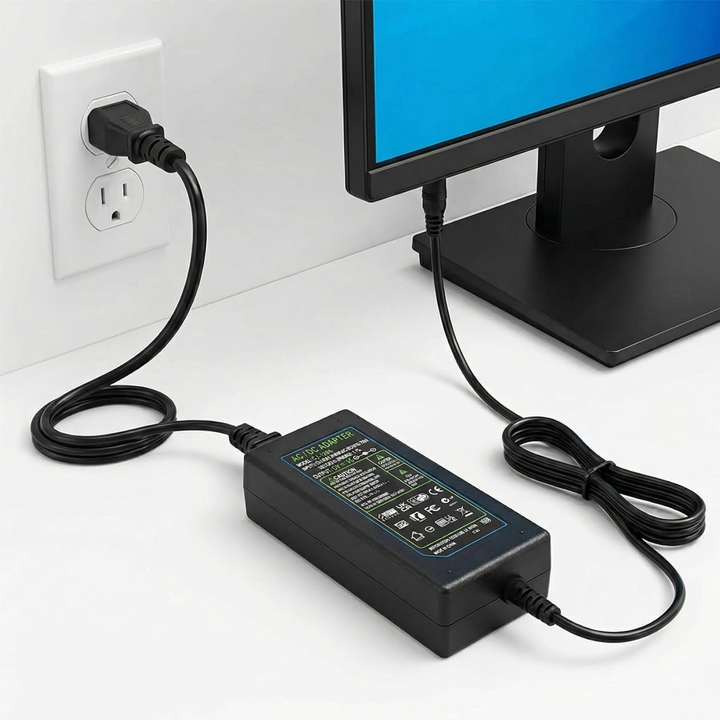 FDALUMIS 12V 6A 72W 100-240V 50-60Hz 12 6 5.5mm 2.5mm 12V 72W Power Supply Adapter, AC/DC Transformer to Volt Amp