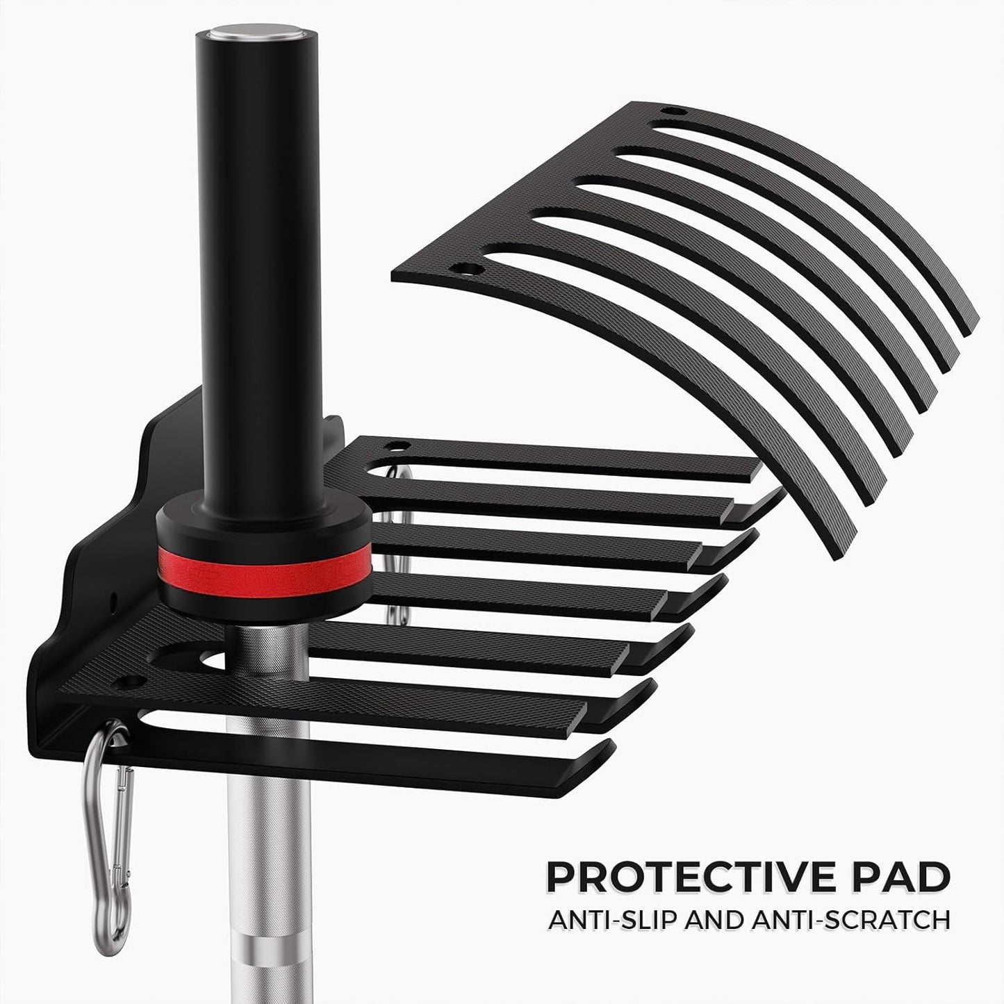 XZHXFX Gym Home Storage Rack, Multi-Purpose Heavy Duty Rack for Resistance Bands, Jump Ropes, Lifting Belt, Fitness Bands, Barbells, Home Gym Accessories Hanger with 6 Hooks