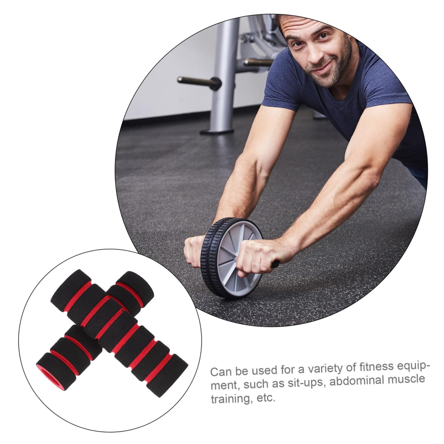 balacoo Replacement Sponge Roller Covers 4.33X1.25X1.57 Inch Foam Pads for Exercise Machines Leg Curl and Extension Equipment Comfortable Gym Grip Protectors for Ab Training