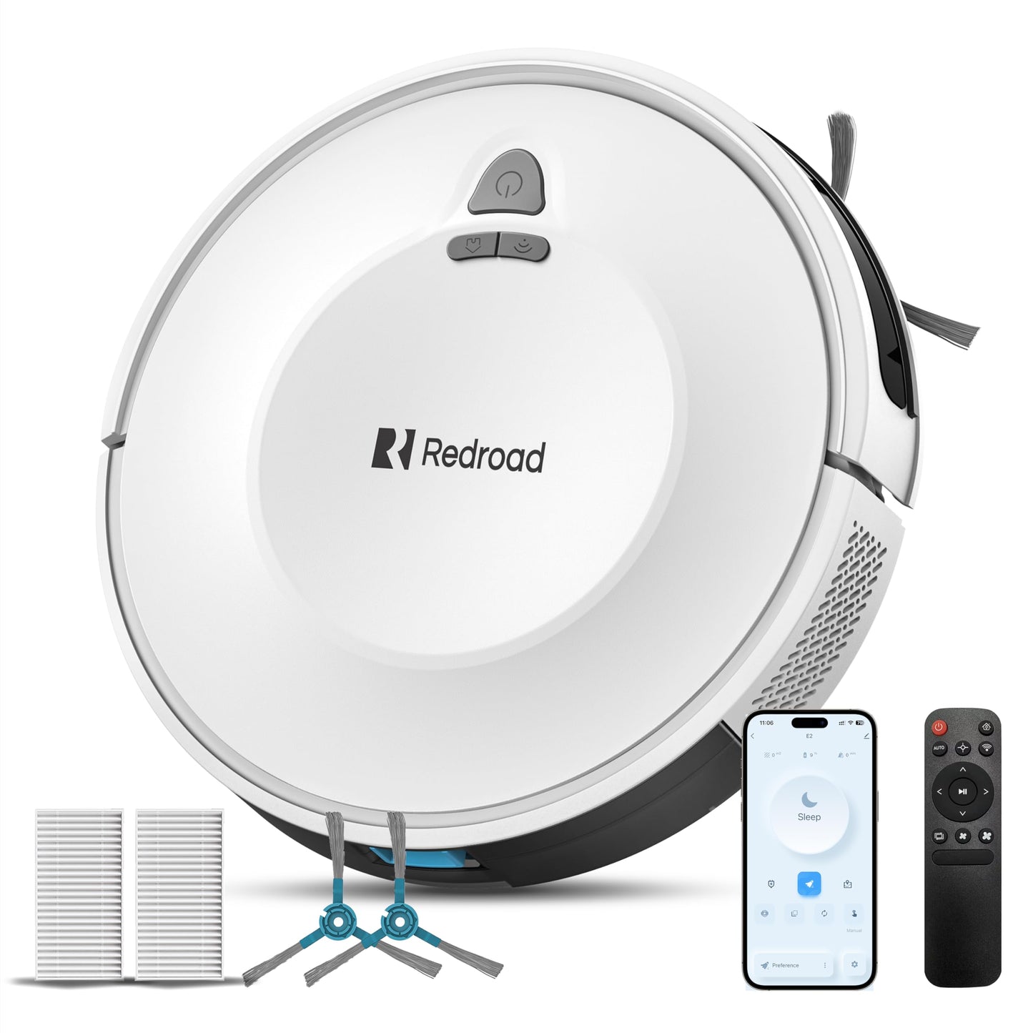 Redroad Robot Vacuums,10KPa Robotic Vacuum Cleaner with Mapping,Lidar Navigation&Obstacle Avoidance,150mins Robot Vacuum with App/Alexa/Remote,Tangle-Free Pet Hair,Self-Charging (White)