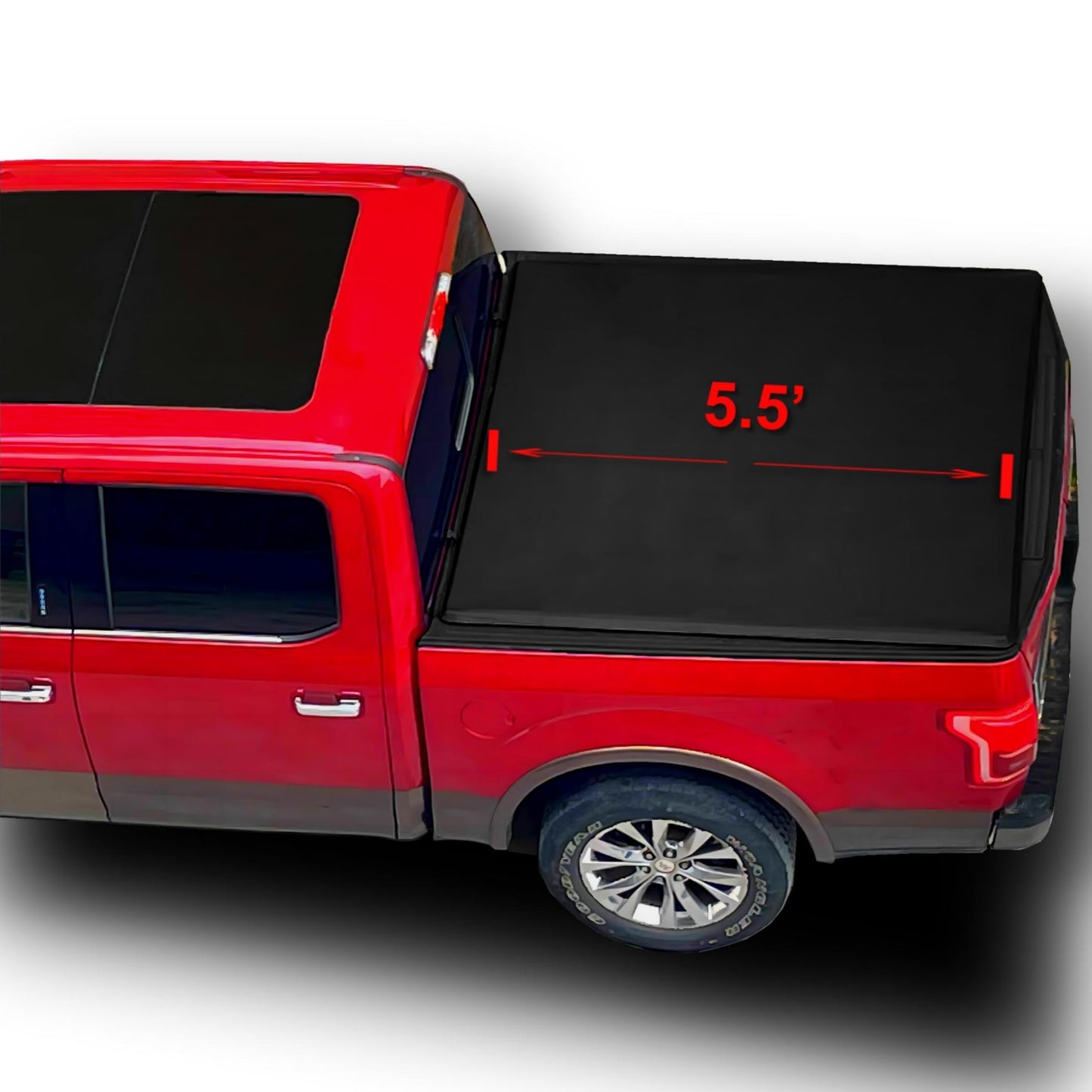 OSOBAK 5.5ft Soft Roll Up Truck Pickup Tonneau Cover for 2007-2021 Toyota Tundra Short Bed Cover | Compatible for Deck Rail System