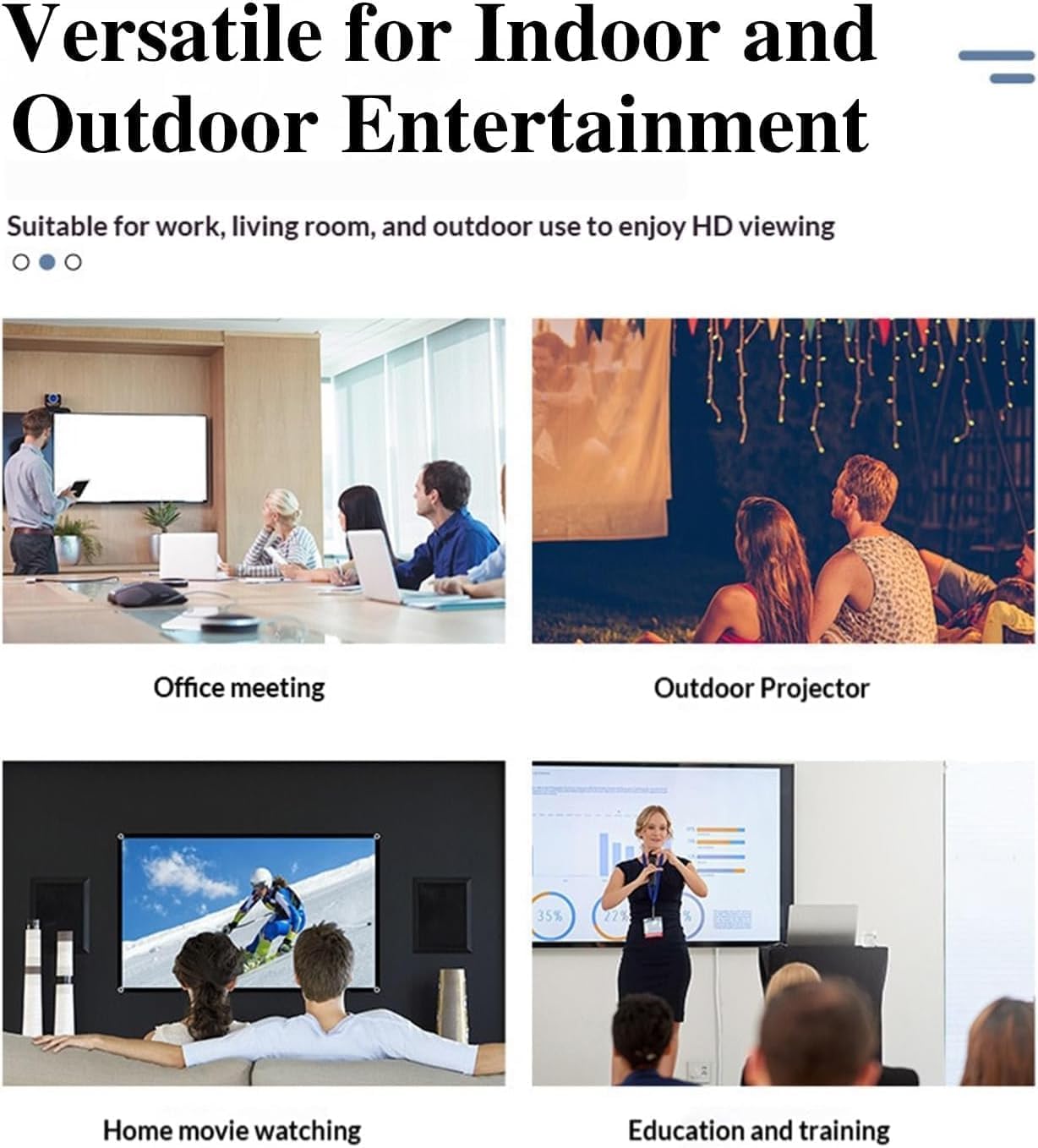 Generic 4k 16:9 Screen,160Wide (120in) Metal Lightproof Foldable Portable Movie Screen, HD Anti Light Projector Viewing