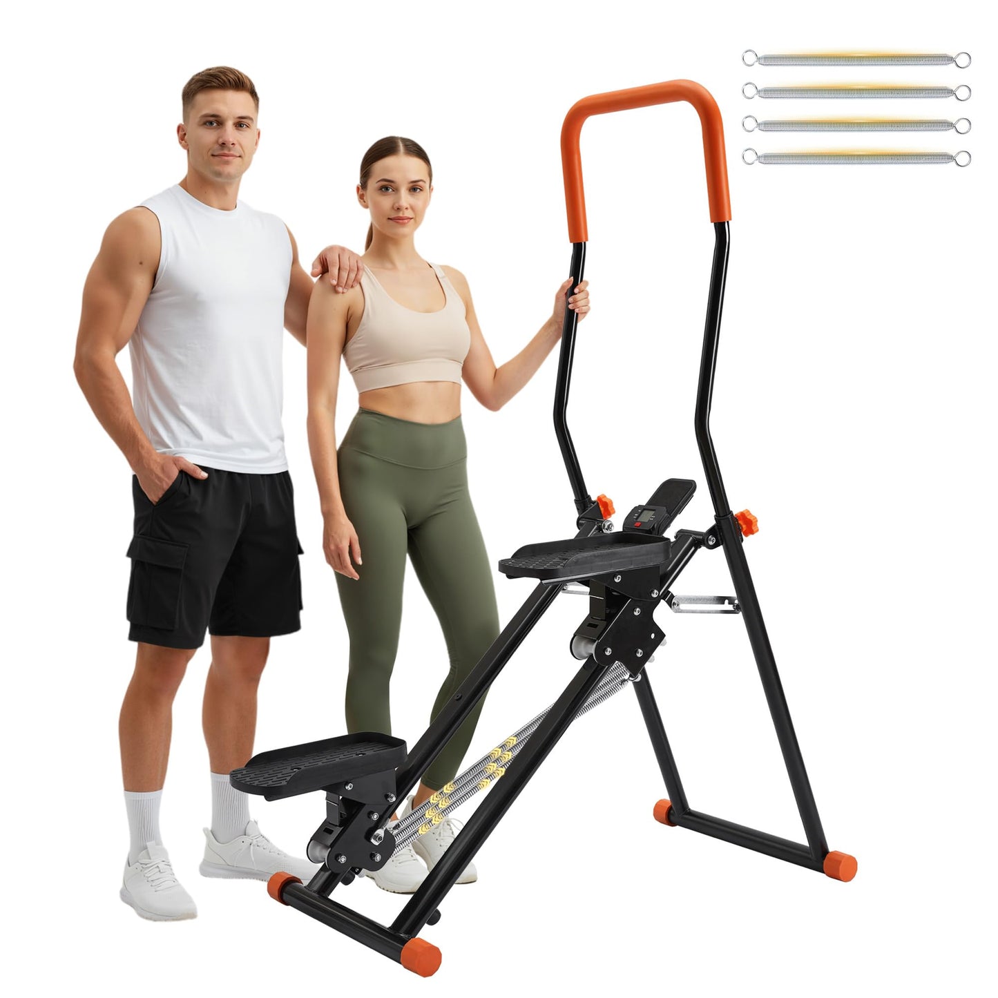 Steppers for Exercise at Home, 2.0 Step Machine 3-Level Adjustable Resistance, Stair Climber for Full Body Workout with Extra-Large Non-Slip Pedals, Holds Up to 350 lbs, Ideal for Women Men (Black)