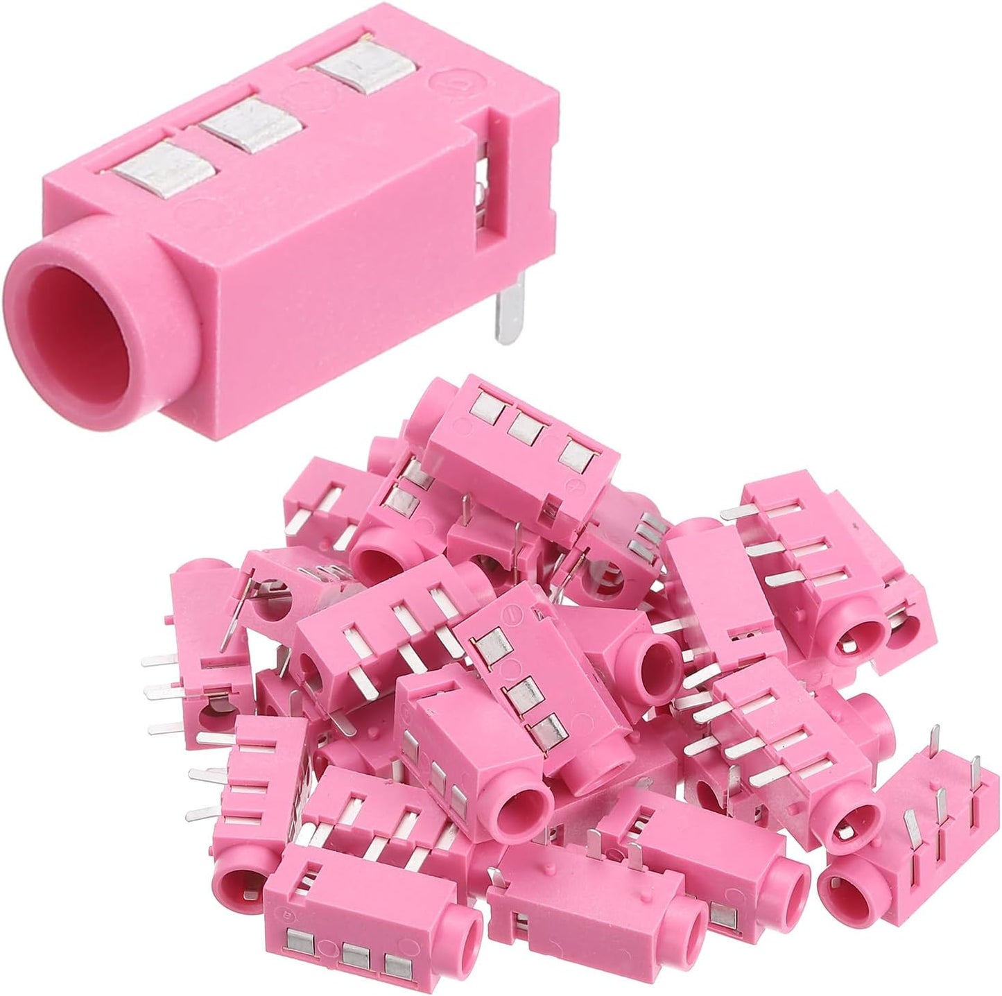 10Pcs 1/8" 3.5mm 4 PJ-320A MP3/MP4 uxcell Stereo Jack Socket, Pin PCB Mount Female Socket Headphone Audio Connector