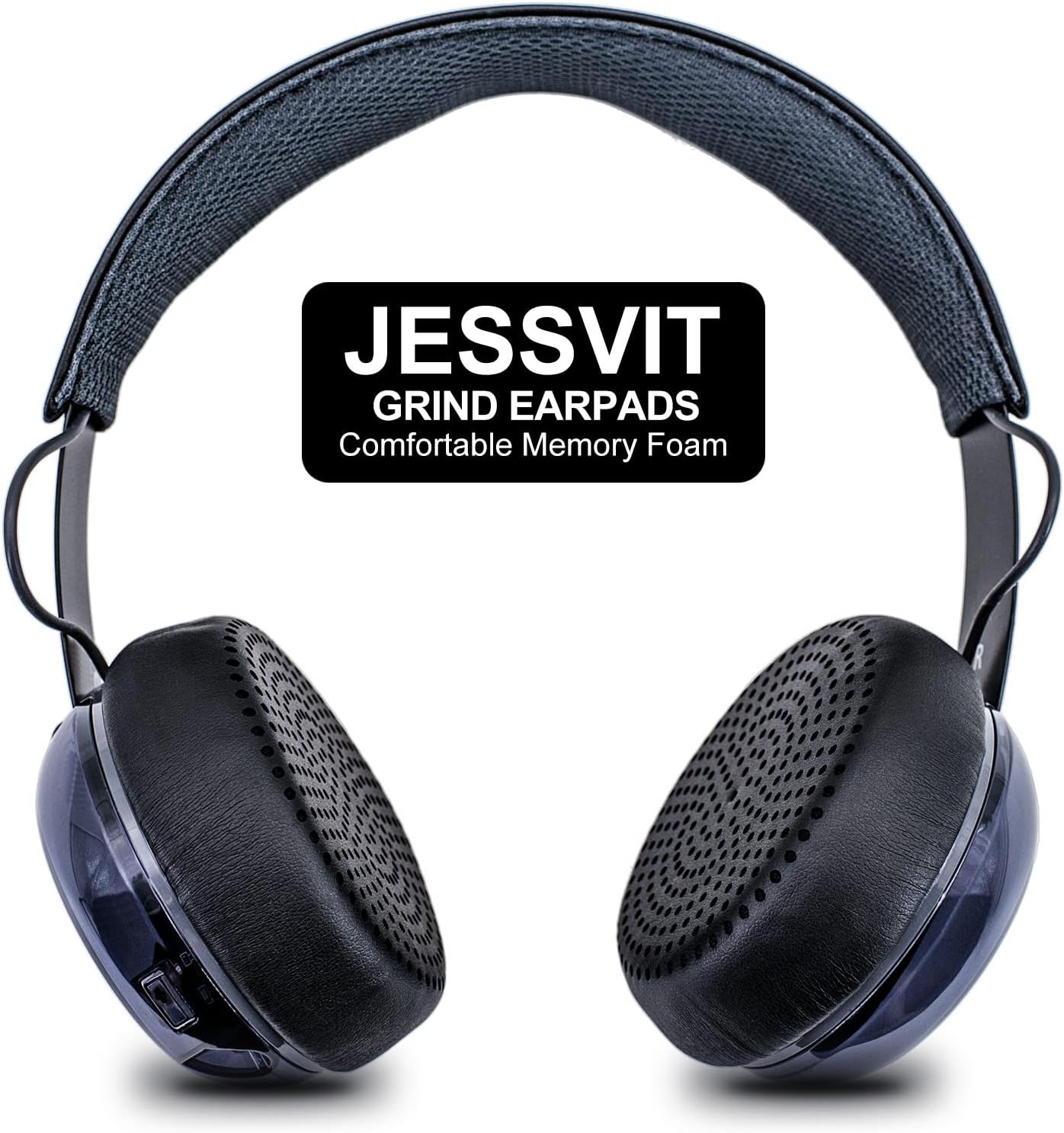 JESSVIT Grind Bluetooth Wireless On-Ear Headphones Replacement Earpads - Protein Leather Ear Cushions, Brown
