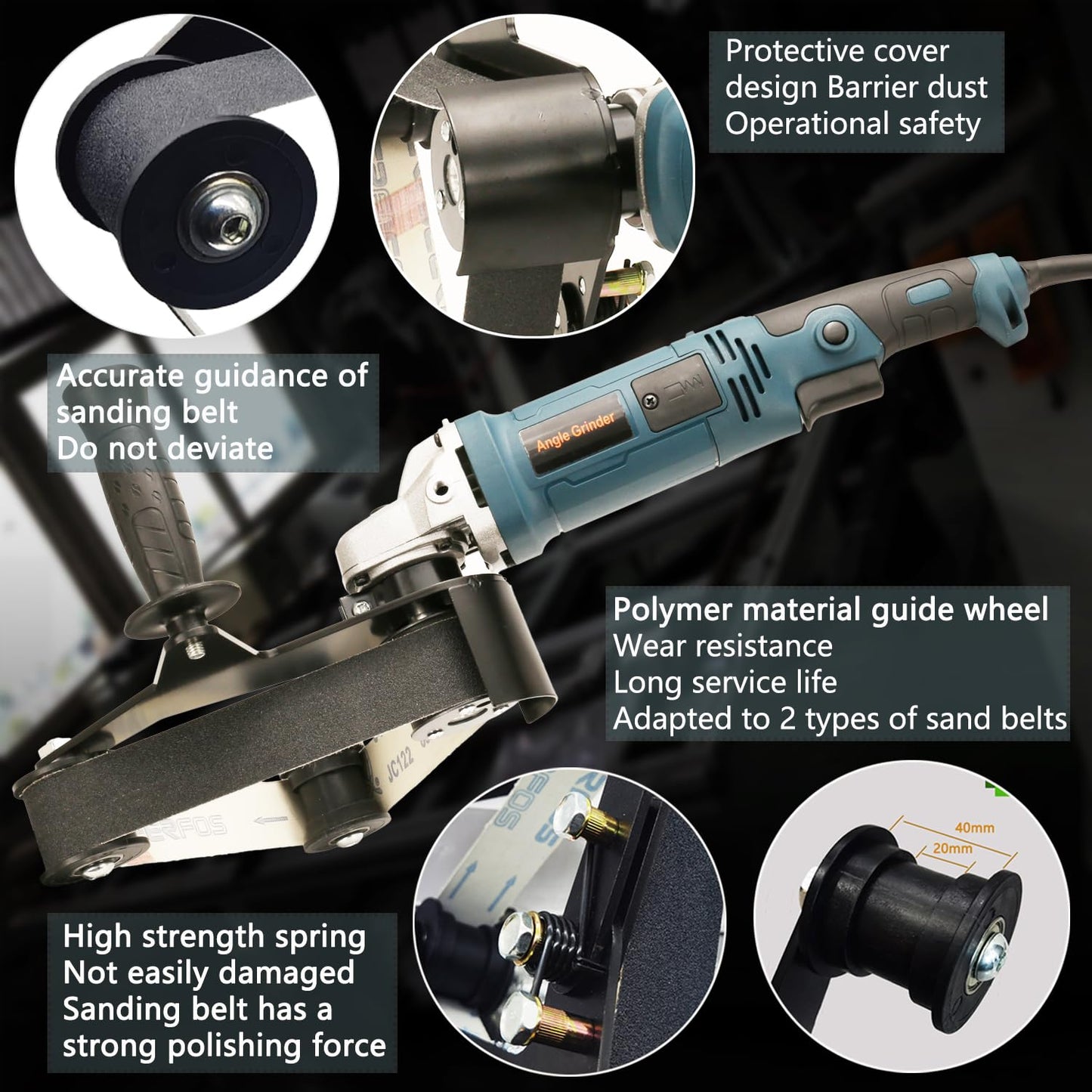 Pipe Belt Sander - 1480W Industrial Grade Pipe Tube Polishing Sandingwith 6 Variable Speeds,Suitable for Polishing Various Circular Pipe Materials,Woodworking and Metal Rust Removal(45Pcs Belts).