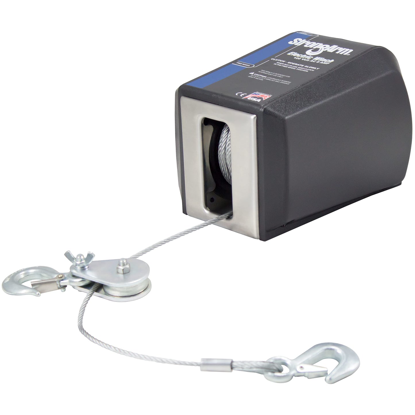 Dutton-Lainson Company - GOLDENROD 24876 (SA12000AC)120V AC Electric Winch - 2,700 lb. Single-Line Capacity, 4,000 lb. Double-Line Capacity, 50' Aircraft Cable and Hook, 3 Rocker Switch, Made in USA
