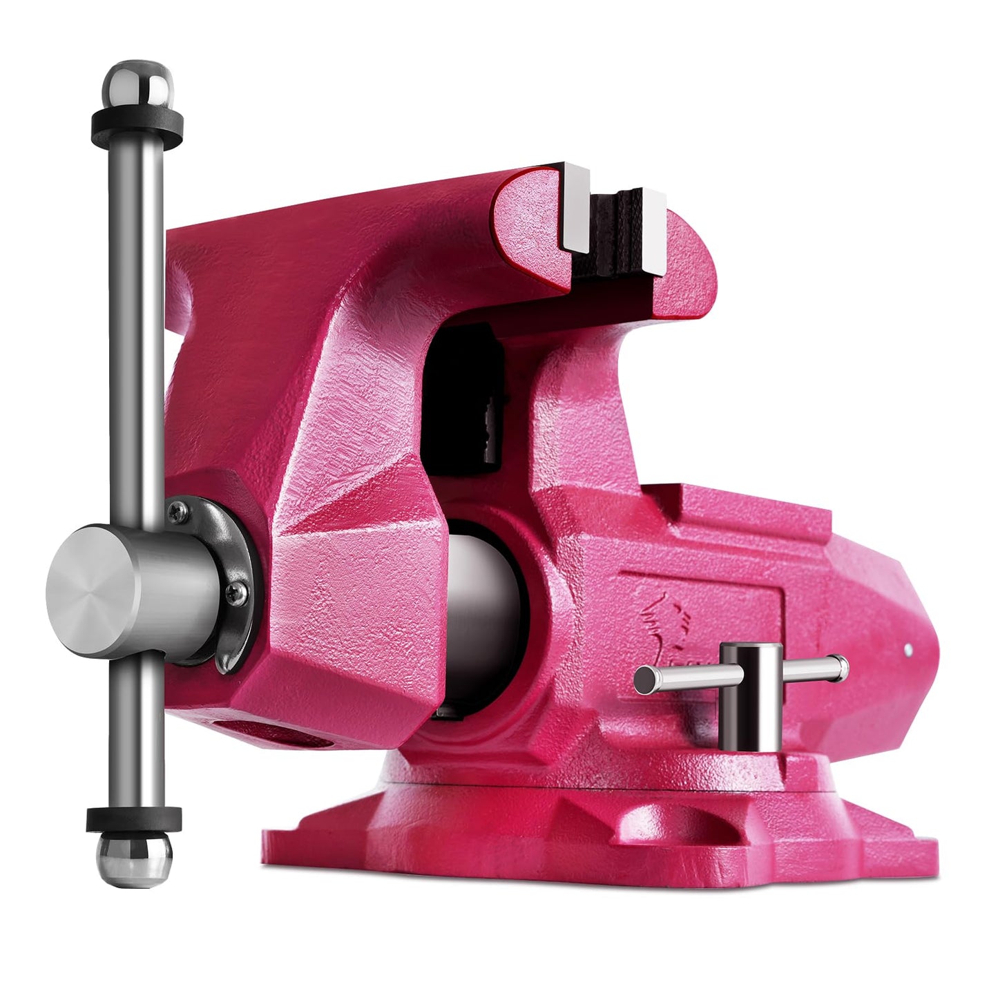 Forward Round Bench Vise 6 Inch Heavy Duty, 1760 Economic Industrial Vice with 360° Swivel Base, 6" Jaw Width, 7" Max Jaw Opening, 4" Throat Depth 72,000PSI Ductile Iron