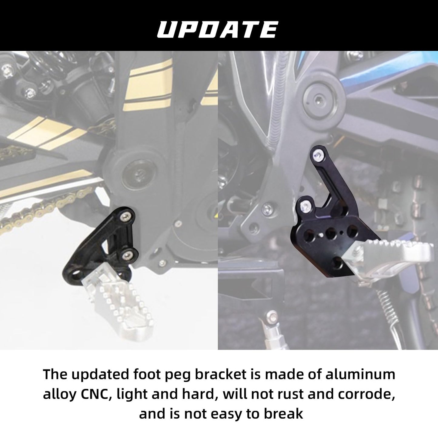 CHANGCHENG Motorcycle Foot Pedal Brackets Talaria Six Positions Rest Bracket Brace Support Adjustable for Talaria Sting MX3 MX4 Electric Dirt Bike Black