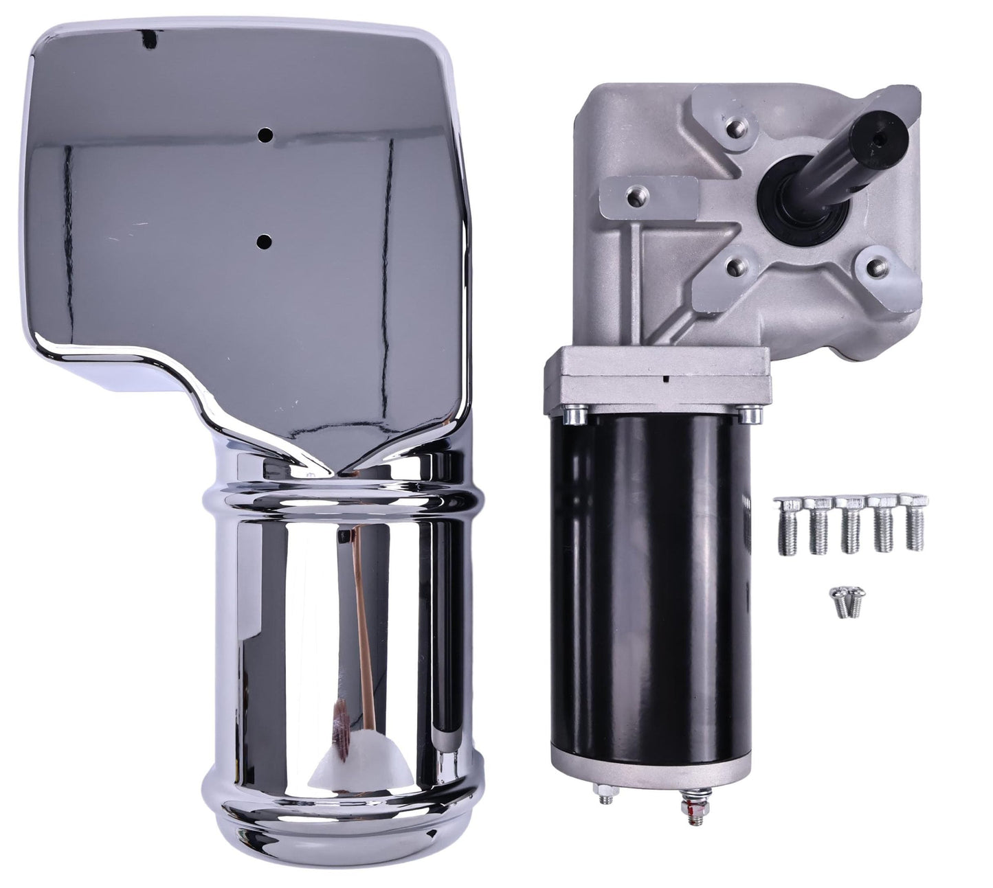 Solarhome 12V 1.2 HP 40 RPM 90:1 900 Watt Dump Truck Roll Tarp Motor with Chrome Cover