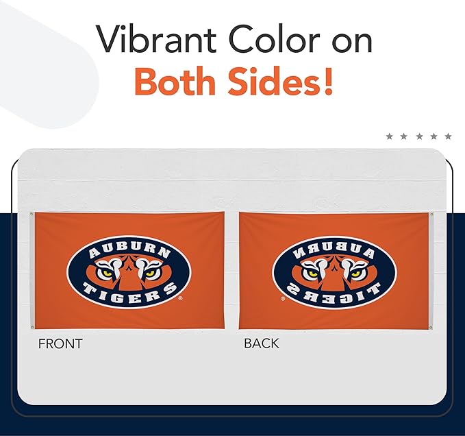 Auburn Tigers College Sports Printed Flag - NCAA Licensed - Nylon - School Banner (Orange) (3' x 5')