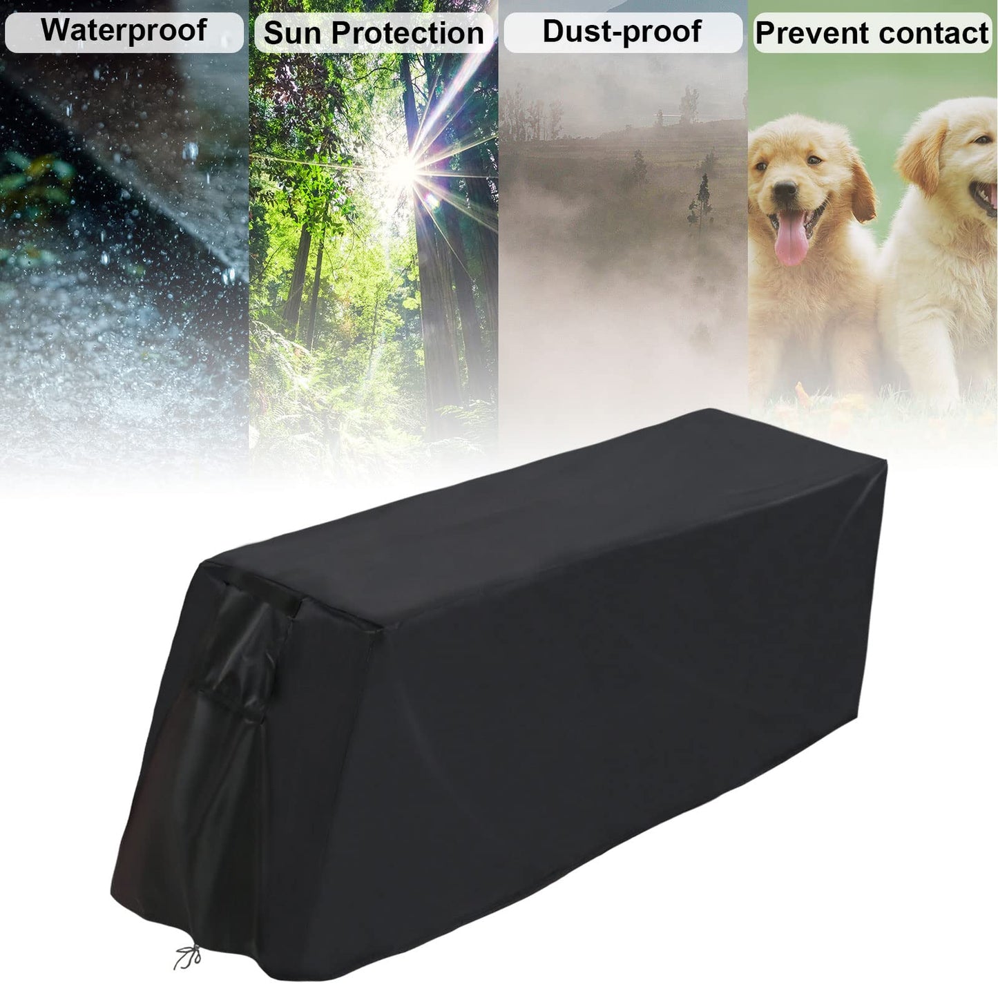 Weight Bench Cover - Exercise Workout Bench Cover Waterproof Protective Covers for Sit-Up Board - 55"L×18"W×16"H, Black