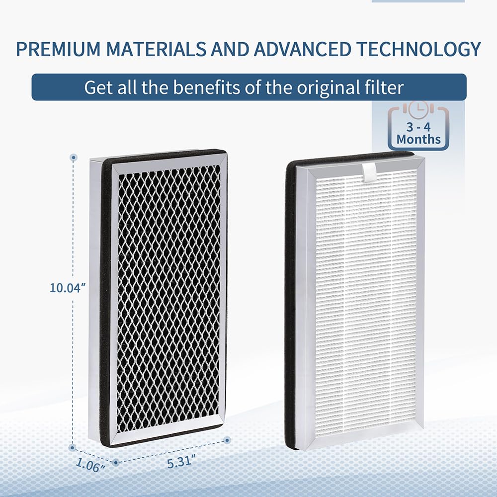 Zouhwaso 6 Pcs MA Series 15 Replacement Filter, 3-in-1 Composite Filter with H13 True HEPA, Activated Carbon and Pre-filter, Compatible with MA Series 15 Air Purifier