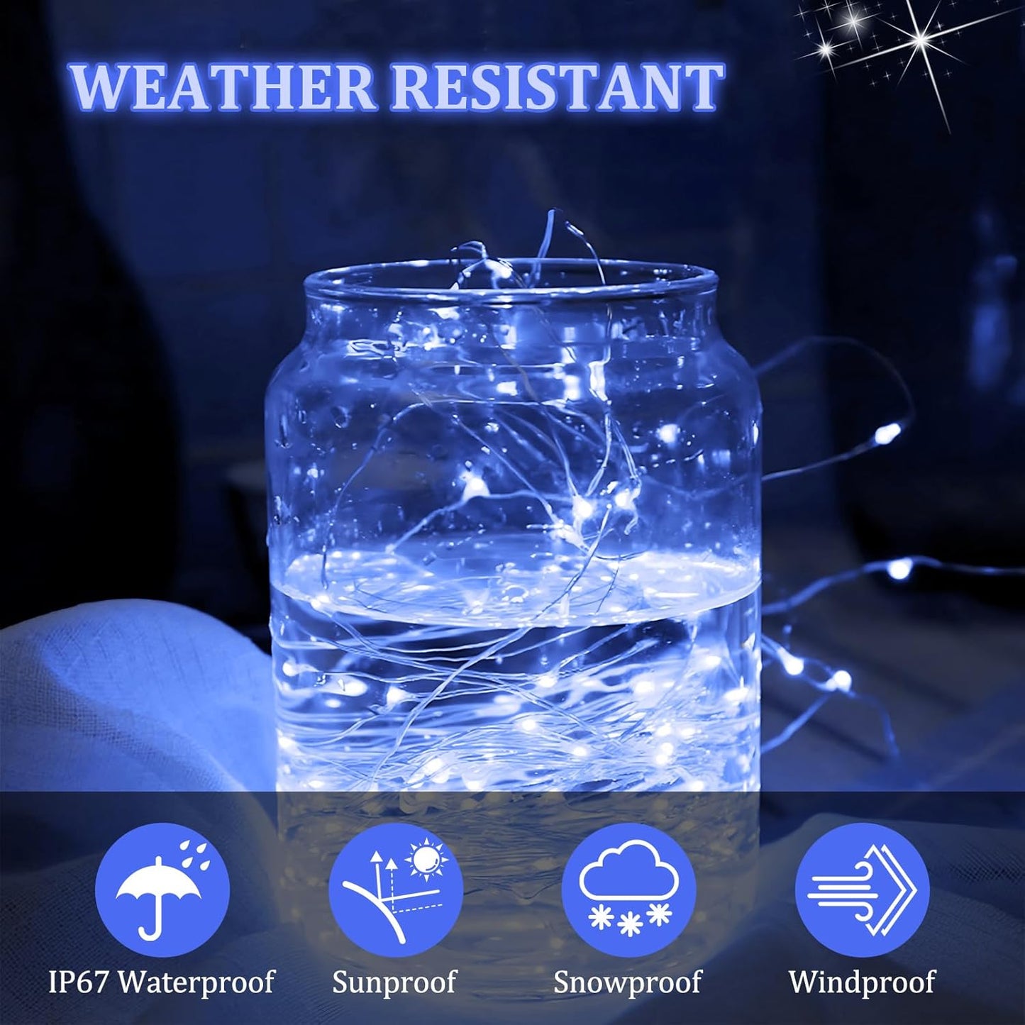Skiennix LED Fairy Lights - Waterproof Battery Operated Silver Wire String Lights | 7 Feet, 20 LEDs for DIY Decor