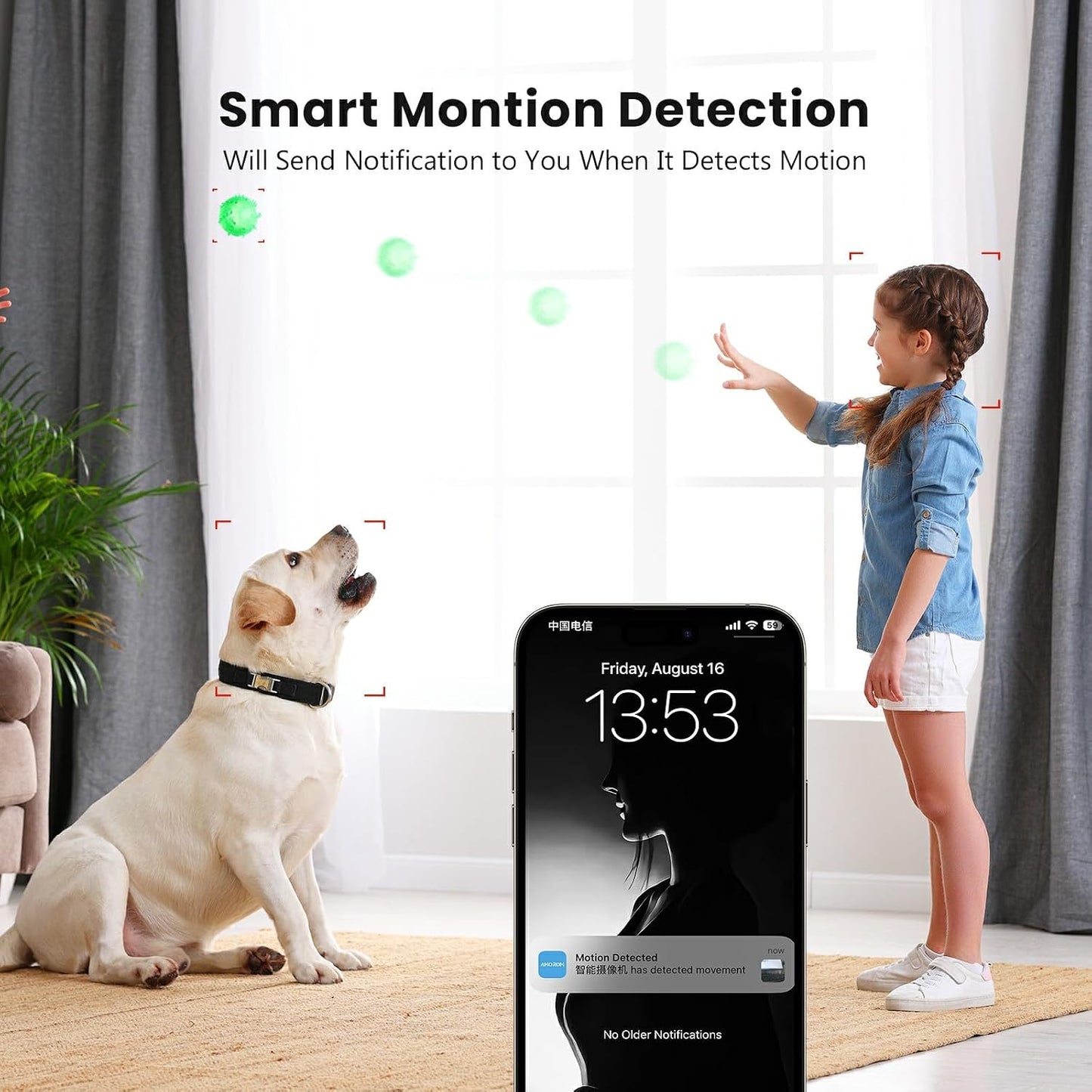 AMOROM 360, 1080p 2-Way 2.4GHz 2 Pack Indoor Camera for Home Security Pet Cameras with Pan&Tilt, Night Vision, Motion