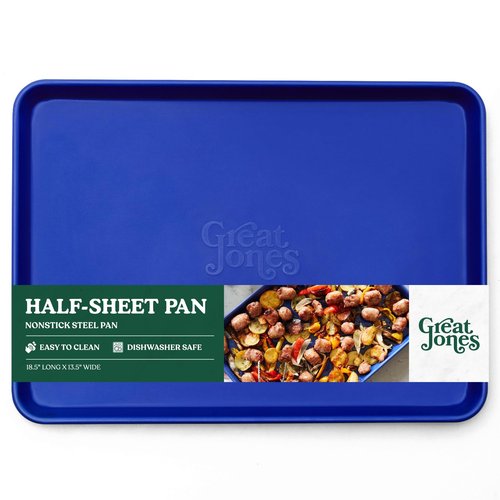 Great Jones Holy Sheet Pan (Blueberry) | Nonstick, Half-Sheet Pan | Aluminized Steel, 18.5" x 13.5" | for Baking, Roasting, & Broiling | Premium Bakeware with Even Heat Distribution | Dishwasher-Safe
