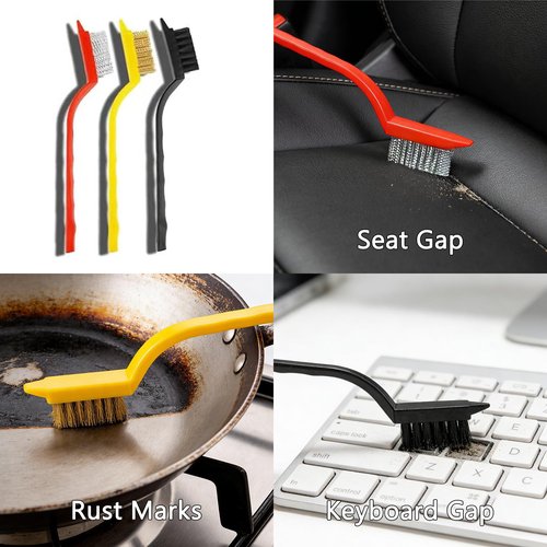 Crevice Cleaning Brush Tool - Heavy Duty Hard Bristle Gap Brush for Deep Cleaning - Ultra-Thin Grout Scrubber for Bathroom, Toilet, Bathtub, Kitchen Sink & Window Tracks-12 Pack