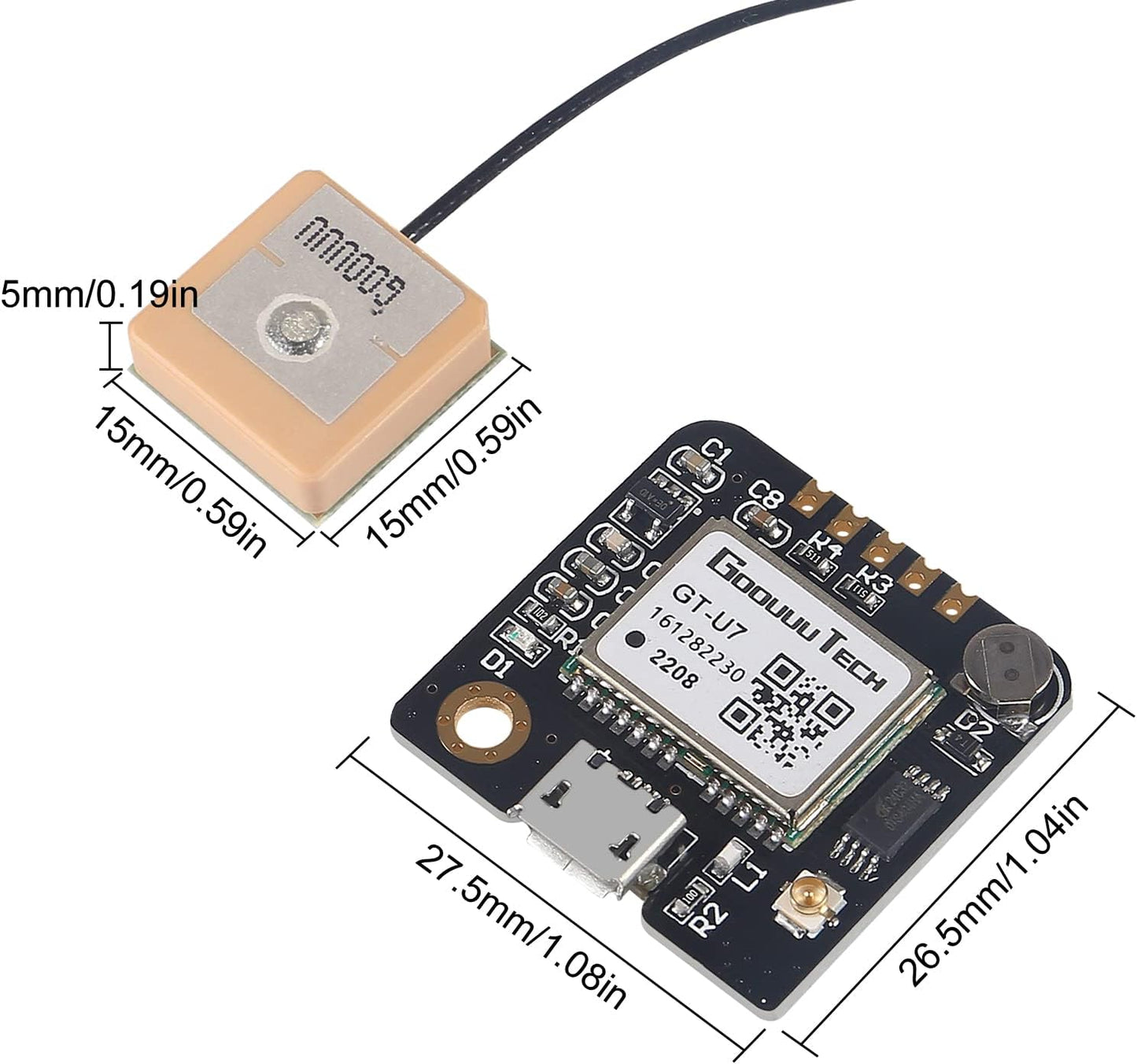 Alinan 3pcs GT-U7 NEO-6M 51 STM32 GPS Module Navigation Satellite Positioning GPS Receiver Compatible with MCU Low