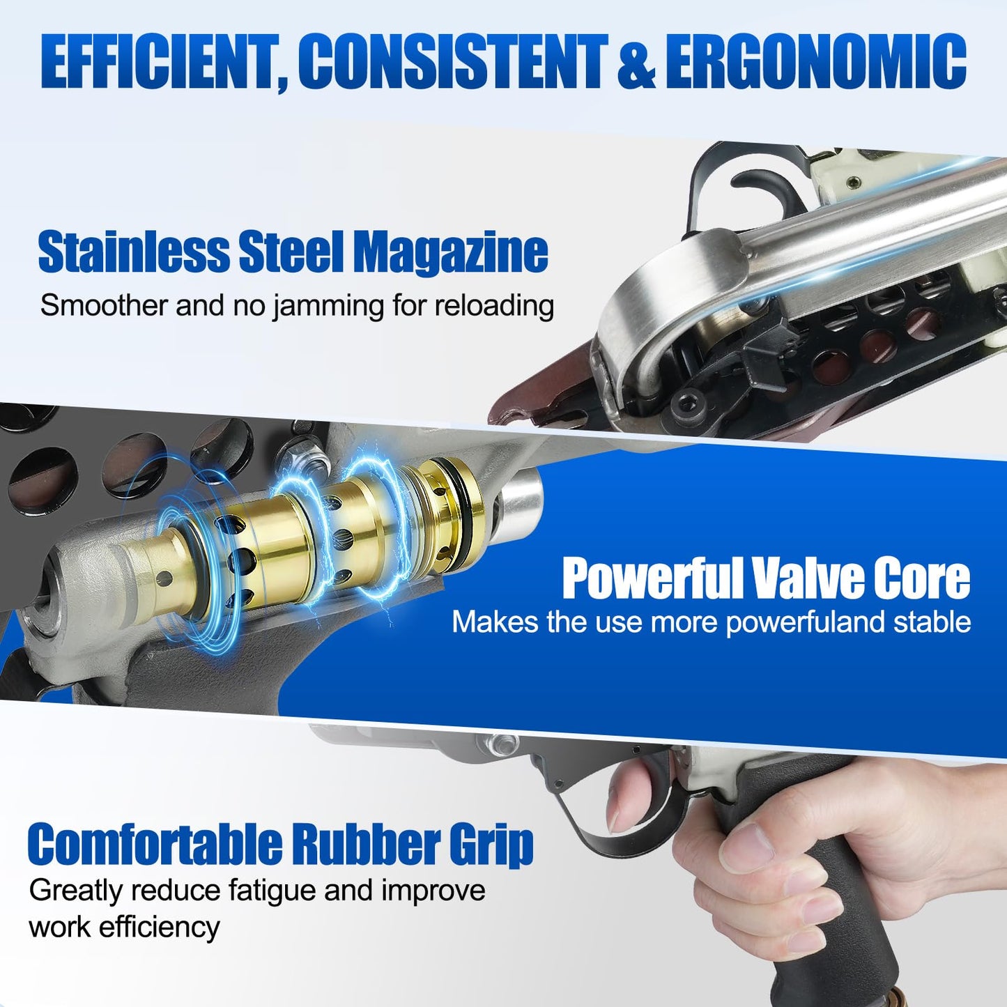 WOODPECKER C-7CA 15 Gauge 3/4-Inch Pneumatic Hog Ring Gun, 0.189" Closure Diameter, Small Loops, Air Hog Ring Piler Pneumatic C Ring Gun for Cages, Wire Mesh, Traps, Upholstery