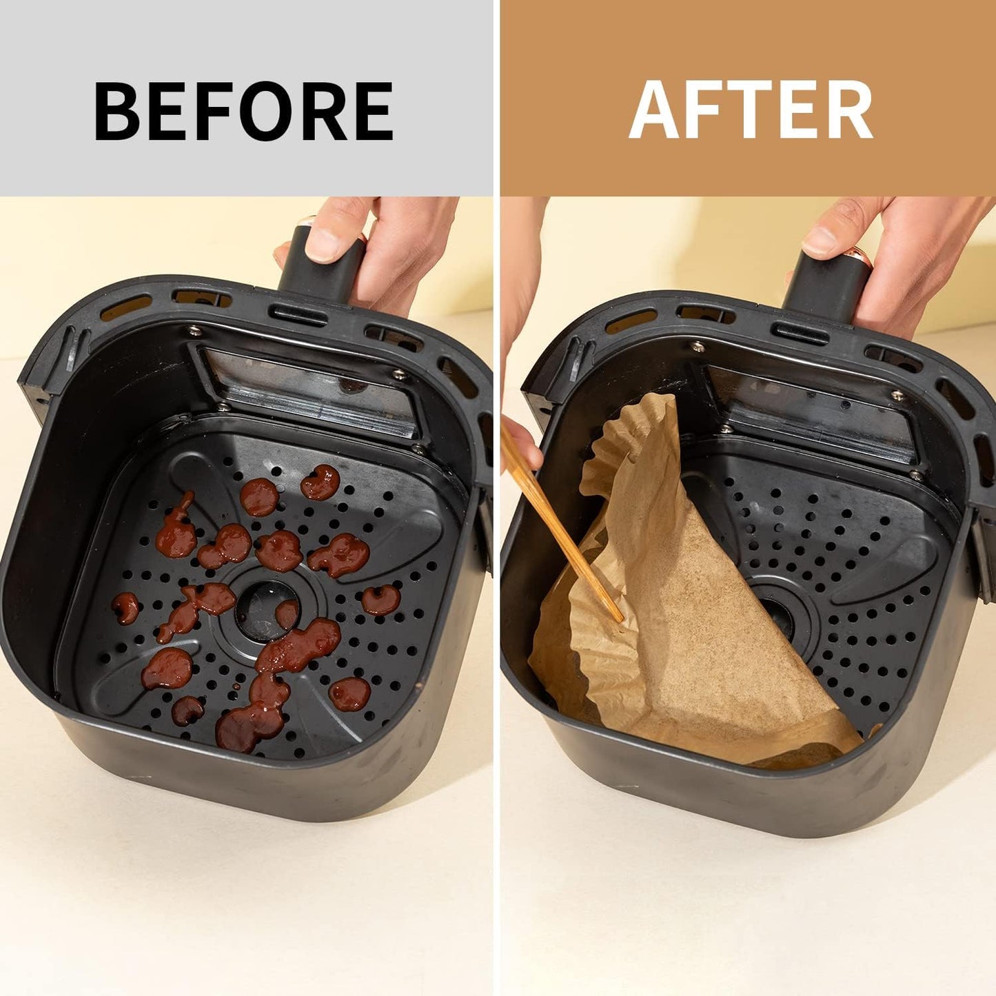 Ninja Foodi XL Air Fryer Liners - 100PCS Rectangular Disposable Paper for Easy Cleanup