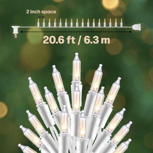 Holiday Essence Clear Warm White Christmas String Lights - 20 Ft, 100 Decorative Lights for Indoor/Outdoor Use