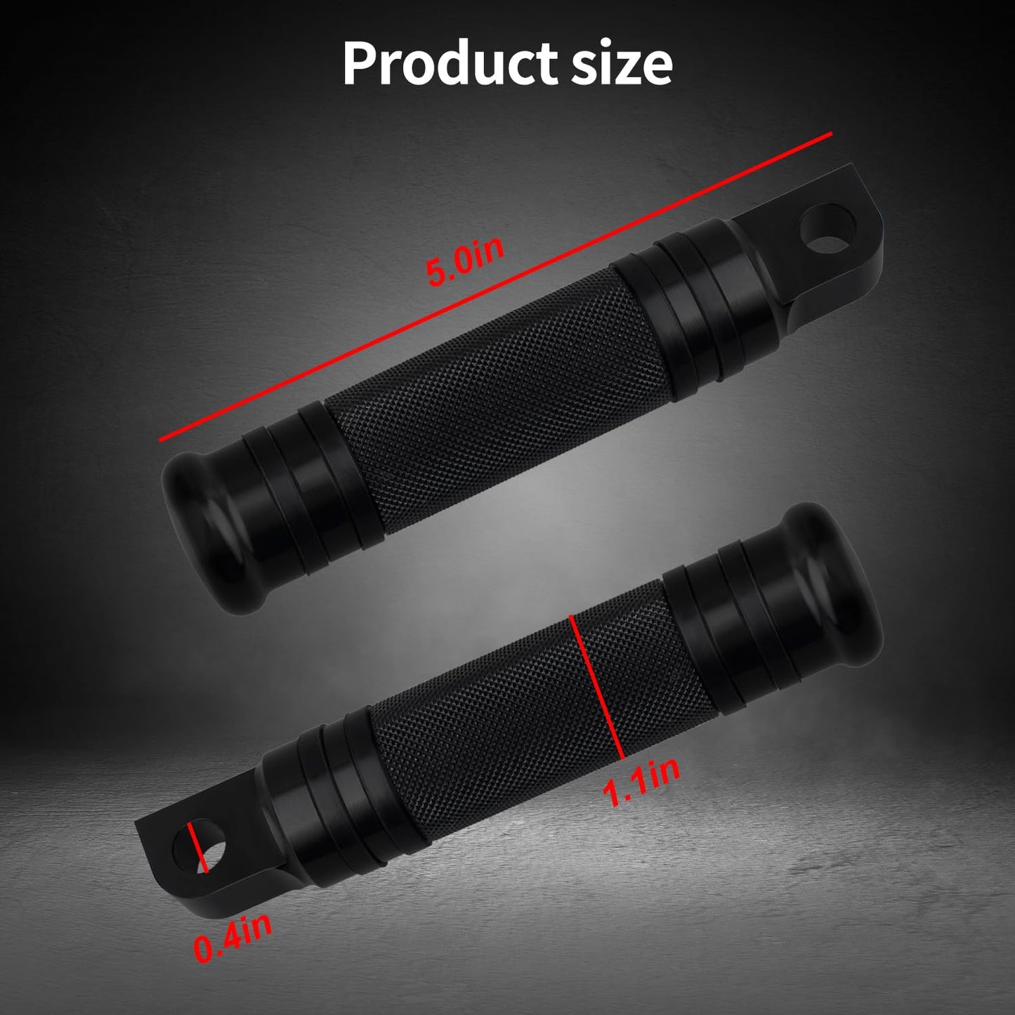QUASCO Motorcycle Foot Pegs, Black CNC Aluminum Mounting Footpegs, Motorbike Passenger Footrests Pedals Compatible with Harley Dyna, Sportster, Road king, Forty Eight