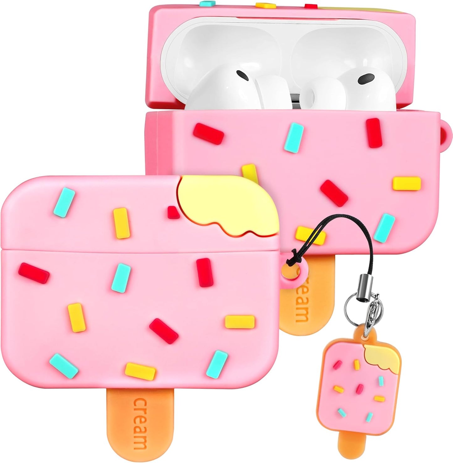 Joyleop 3 3D 3rd 2025 for Airpods Pro Case - Cute Funny for Women Girl Kids Girly Kawaii Ice Cream Cartoon Design Soft