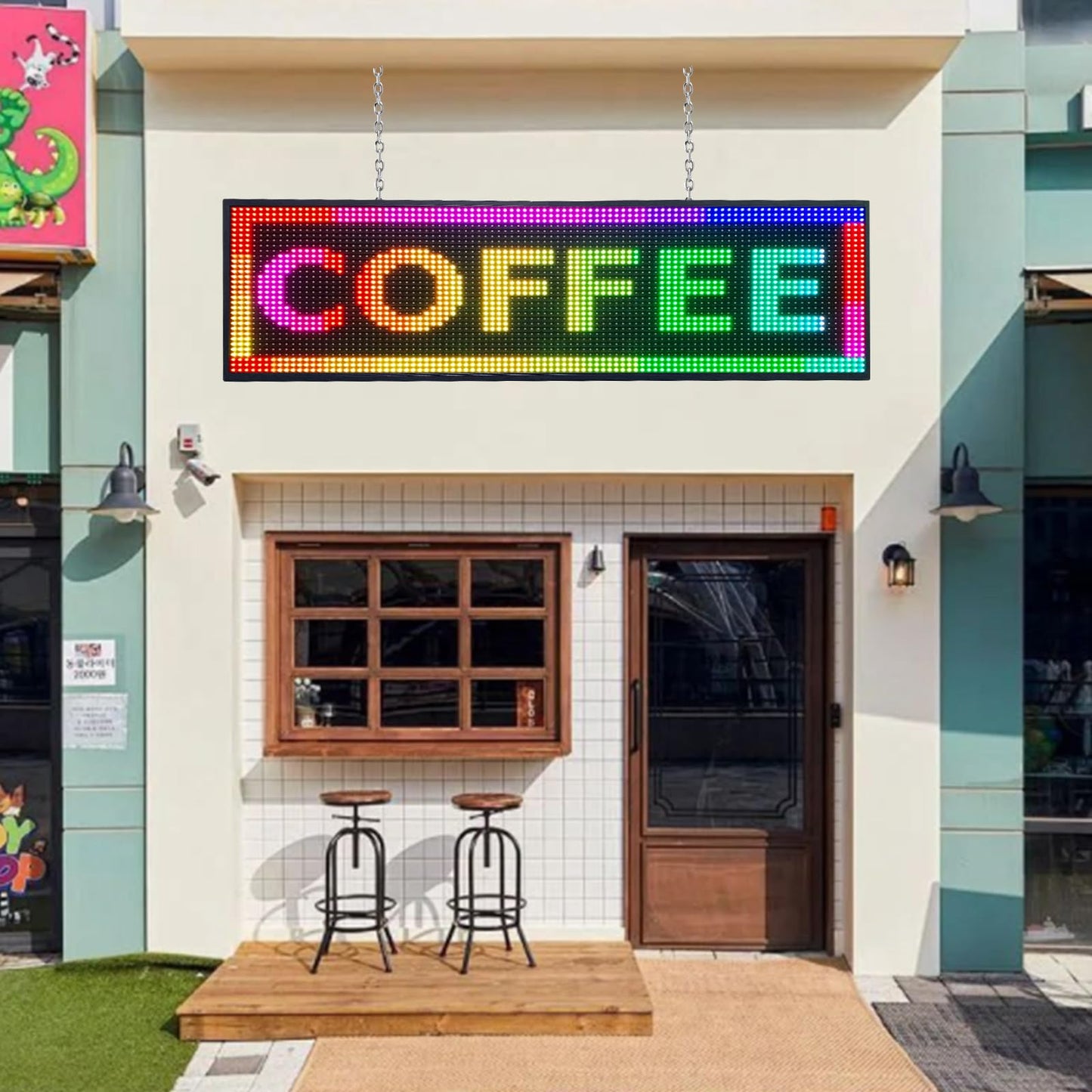 IFHSHYH P10 Outdoor Led Sign 52”x14” RGB Full Color WiFi Programmable Bright LED Scrolling Message Display Board, Perfect Solution for Advertising
