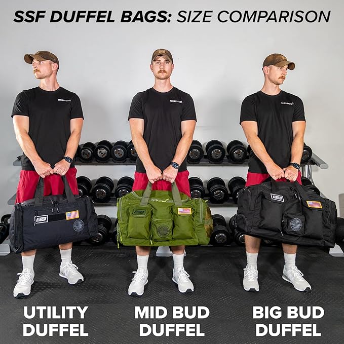 Serious Steel Fitness Heavy Duty 1000D Nylon Duffel Gym Bag (Green - Big Bud)