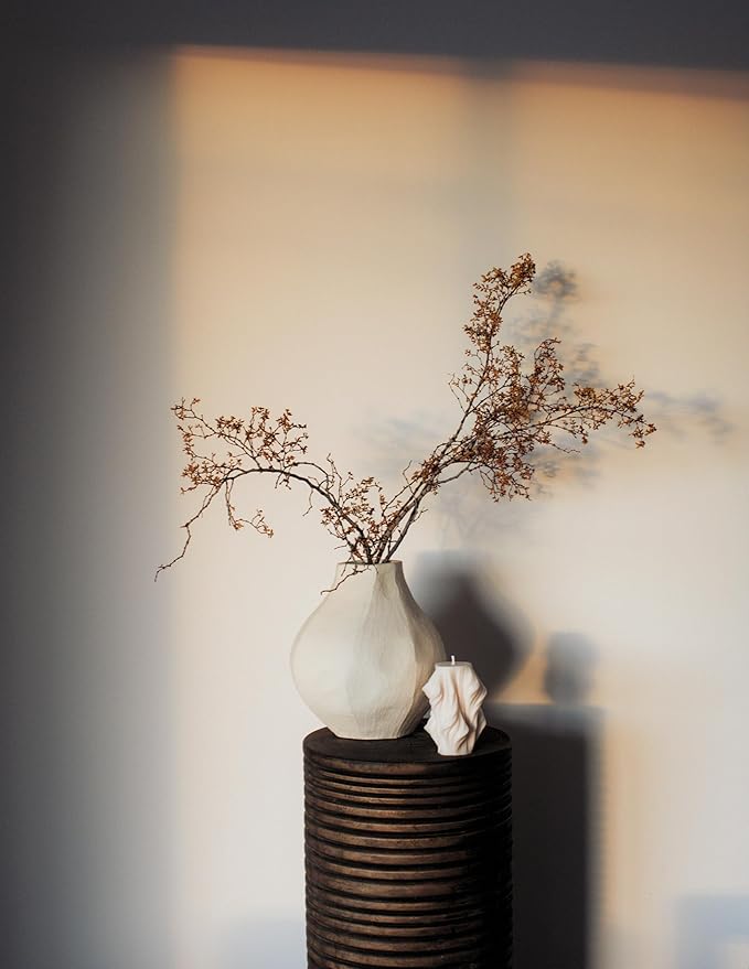 LAWA Cascading Wave Candle - Large Beautiful Handmade Pillar Scented Soy Wax Elegant Bubble Aesthetic Candle Housewarming Gift Home Room Shelf Decor Idea White (Large)