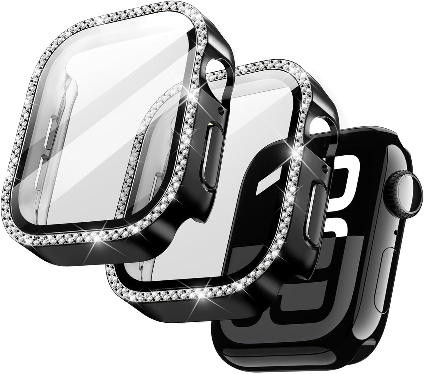 11/10 42mm, 2 Pack JETech Bling Diamond Case with Screen Protector for Apple Watch Series Overall Protective Cover