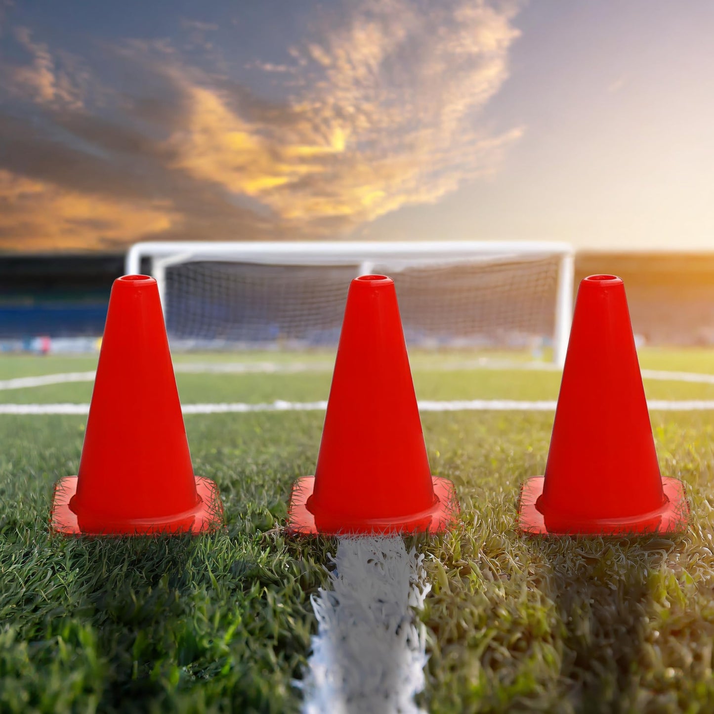 Versatyle 12in Heavy Duty Agility Training Cones for Soccer, Football, Basketball, Sports Drills, Flexible Motorcycle & Traffic Training Cones, Durable, Versatile, High Visibility (Set of 12, Orange)