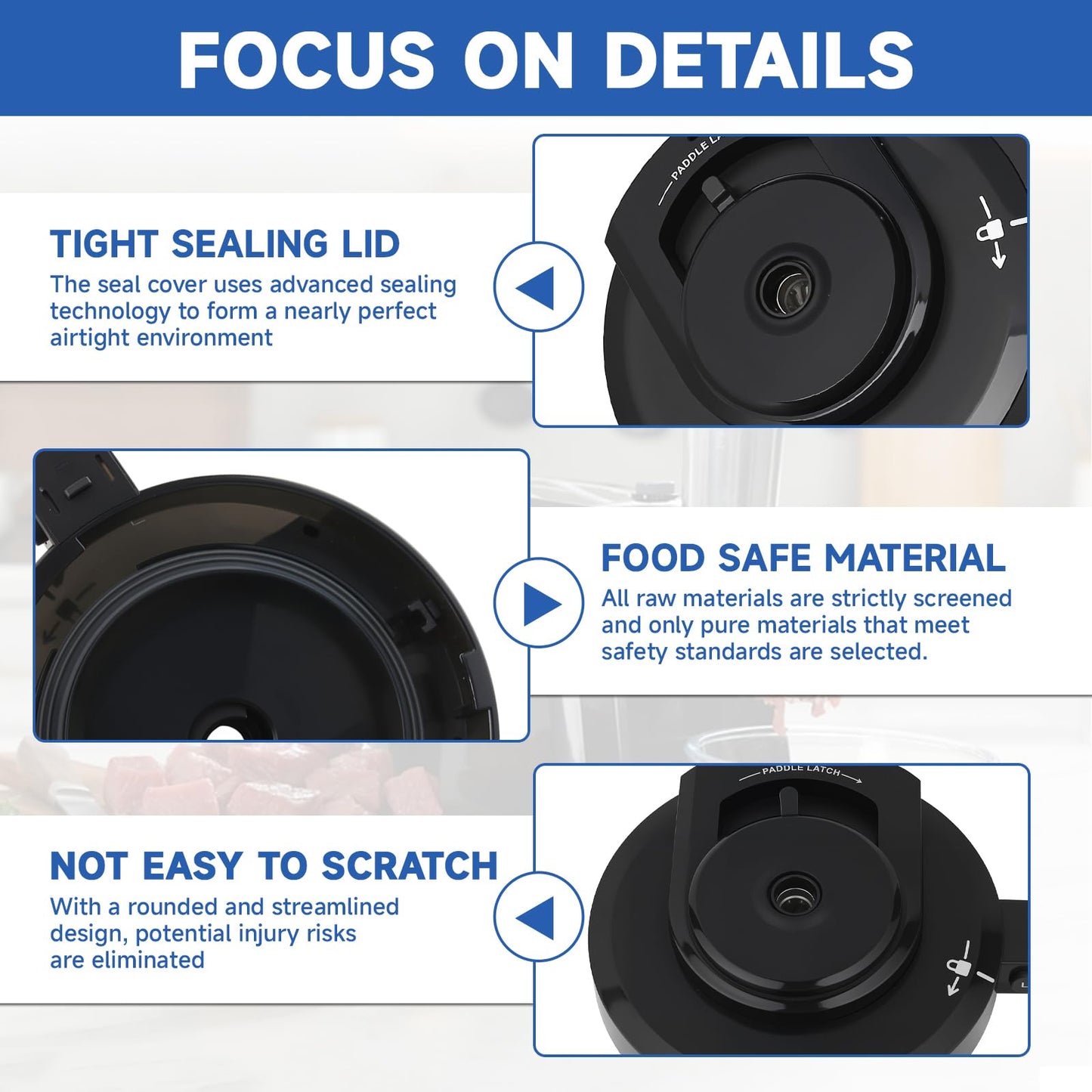 Outer Bowl Lid for NC301 Ice Cream Maker,Reusable Creami Replacement Lid, Creami Accessories Compatible with NC299AMZ/NC301/NC300 Series (NO Paddle)