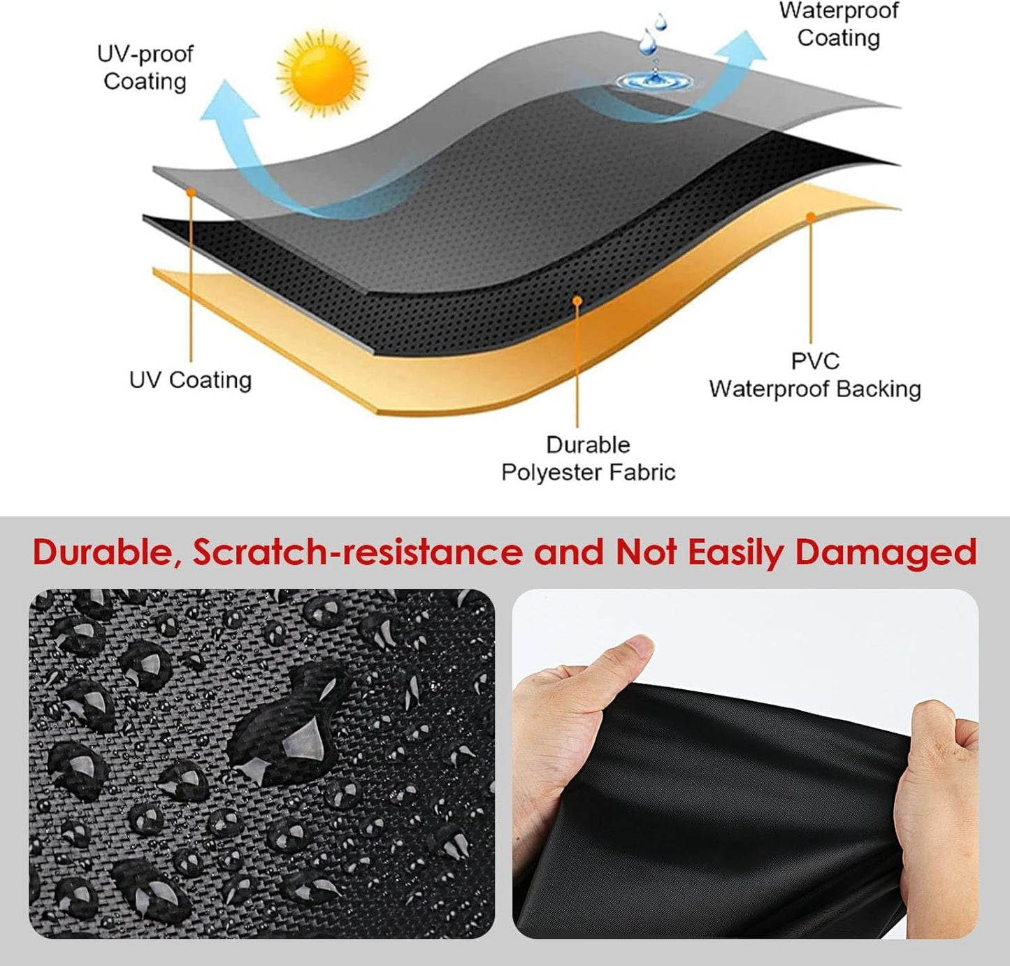 Andacar Rowing Machine Cover, Rower Outdoor Cover for Concept 2 Rowing Machine Waterproof Row Machine Cover for Hydrow Rowing Machine, Dustproof Fitness Equipment Protective Cover (75" L×20" W×27" H)