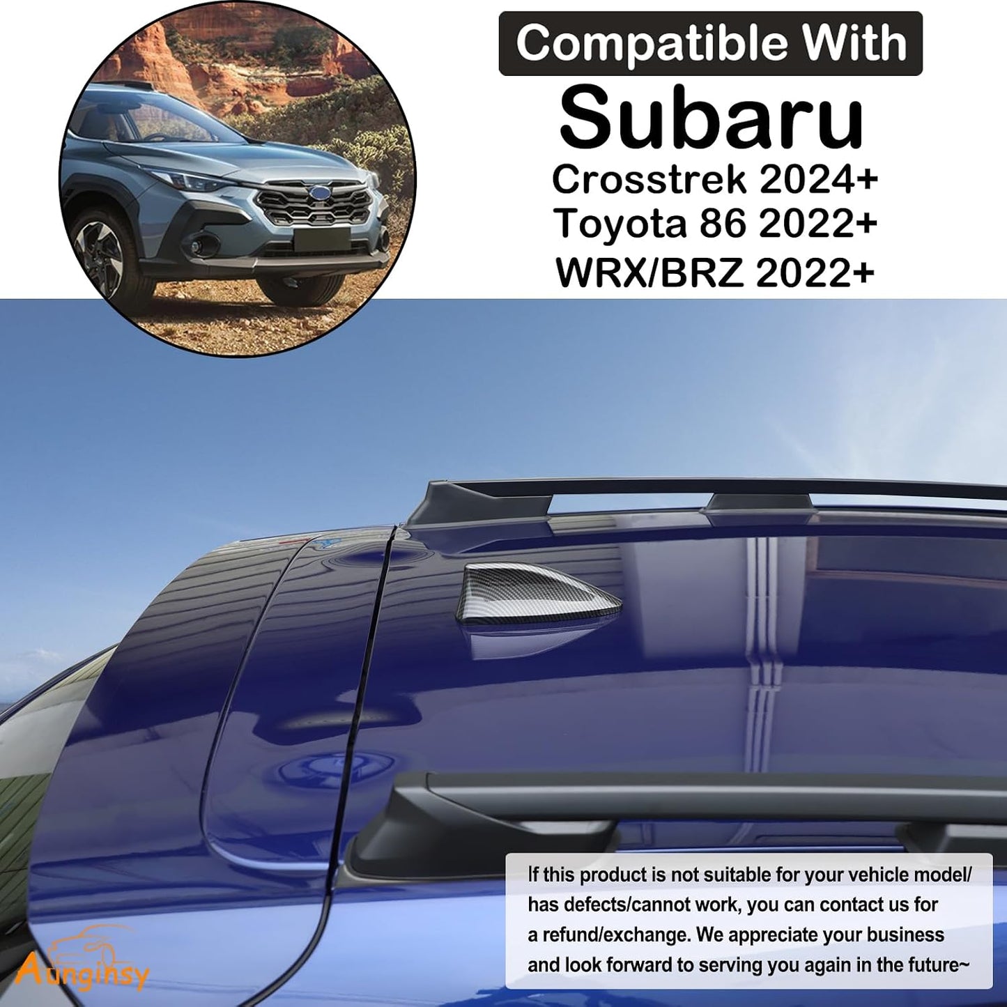 Aunginsy 2022 2023 2024 GR86 Car Shark Fin Antenna Cover Trim Compatible with Subaru Crosstrek/BRZ/WRX/Toyota Car Radio