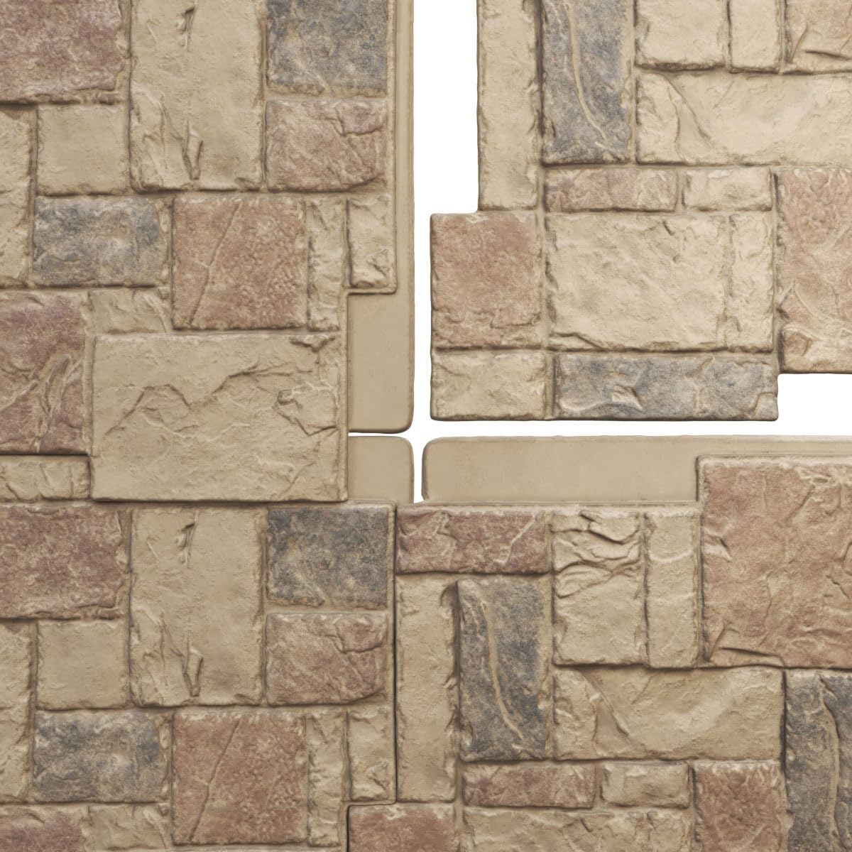 Ekena Millwork 49"W x 24 1/2"H x 1 1/4"D Castle Rock Stacked Stone, StoneWall Faux Stone Siding Panel, Colfax