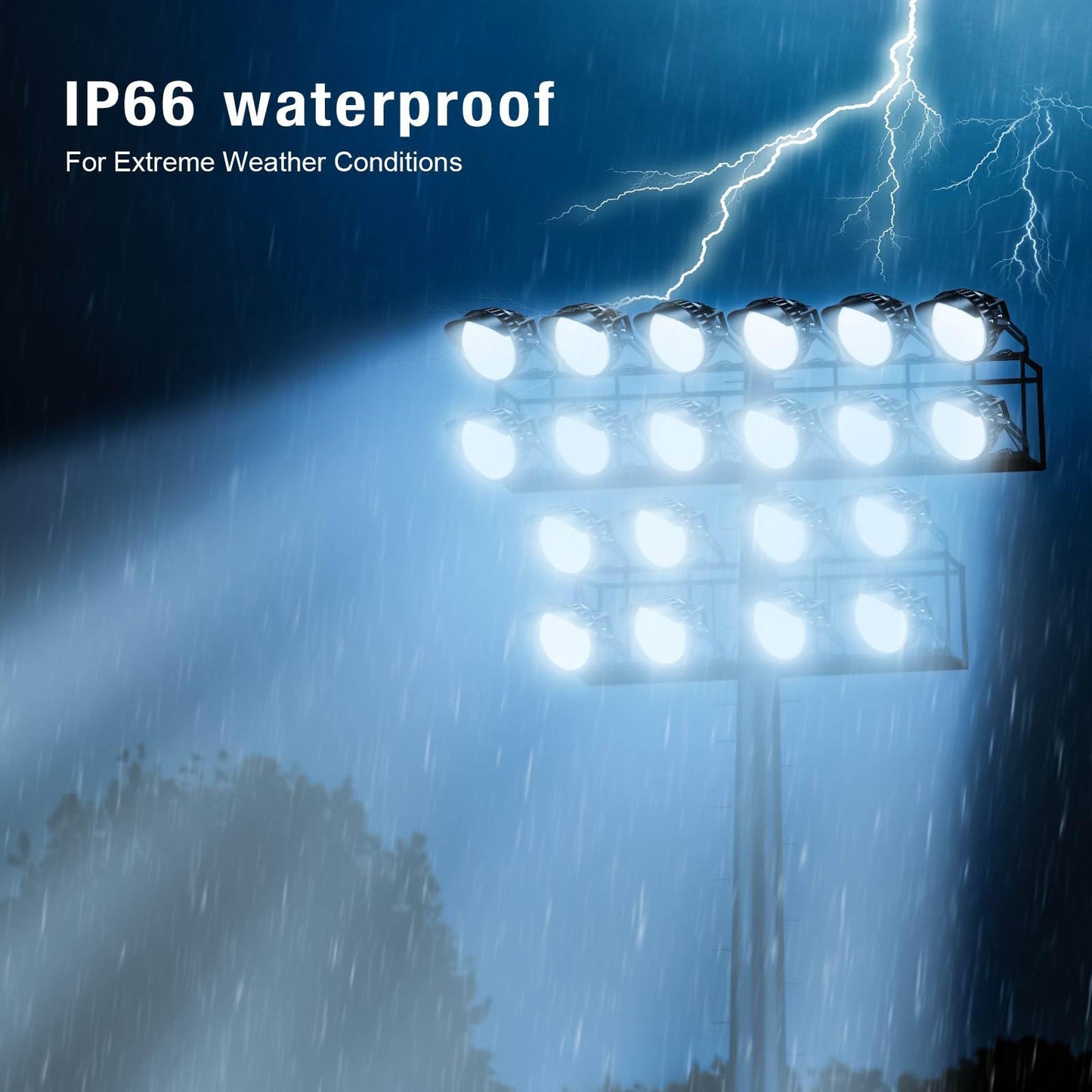 Tomourd 600W Dimmable LED Stadium Lights Outdoor, IP66 Waterproof 10KV Surge Protection Commercial Arena Flood Light, Daylight White High Mast Floodlight for Sport Court, Parking Lot Lighting
