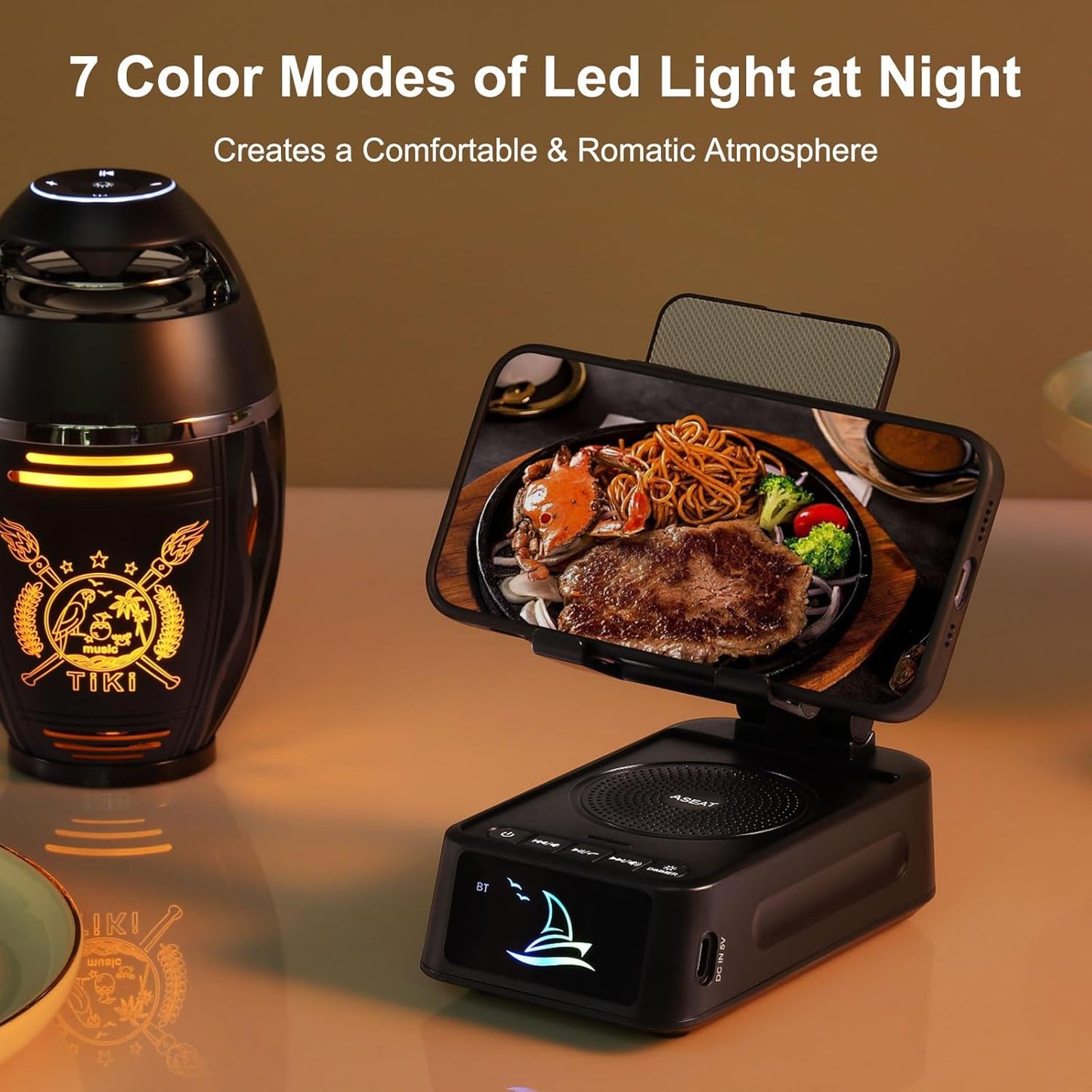 ASEAT Cell Phone Stand Bluetooth Speaker for Christmas & Everyday Use - iPhone/Android Compatible, Unique Dad/Guy Gifts