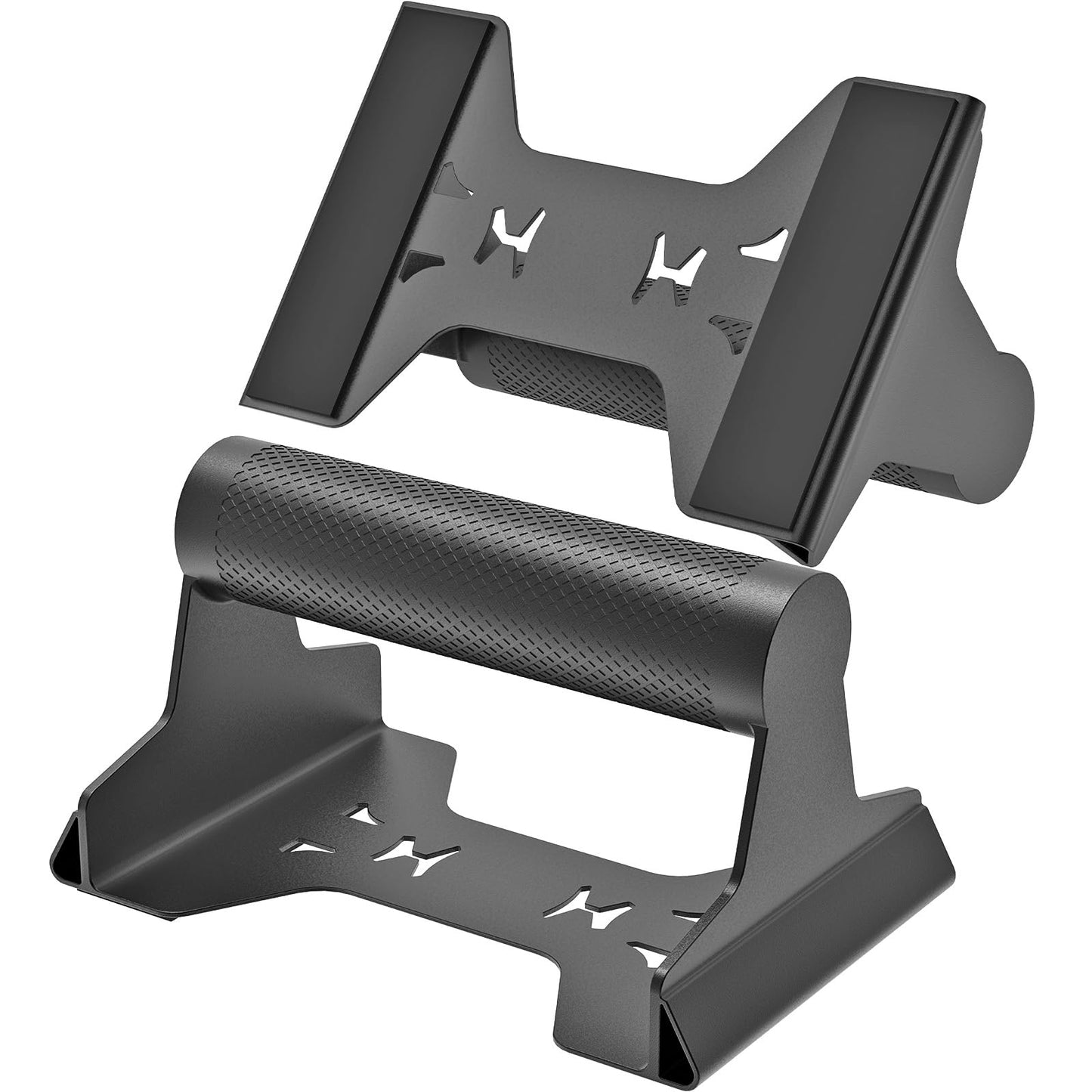 SELEWARE Push Up Bars, Heavy Duty Steel Push Up Stands with Non-Slip Knurled Handles & Lion Base, 600LB Capacity Parallettes Bars for Floor Workouts, Calisthenics, Strength Training, Handstand