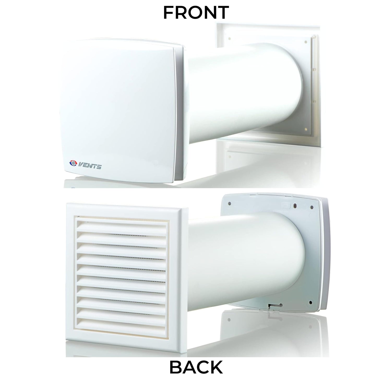 VENTS-US GK 150 LD - Easy to Install 6" Through The Wall Exhaust Fan with 109 CFM - Built to Remove Moisture, Harmful Fumes, Vapors, Odors, Humidity, and Common Indoor Air Pollutants