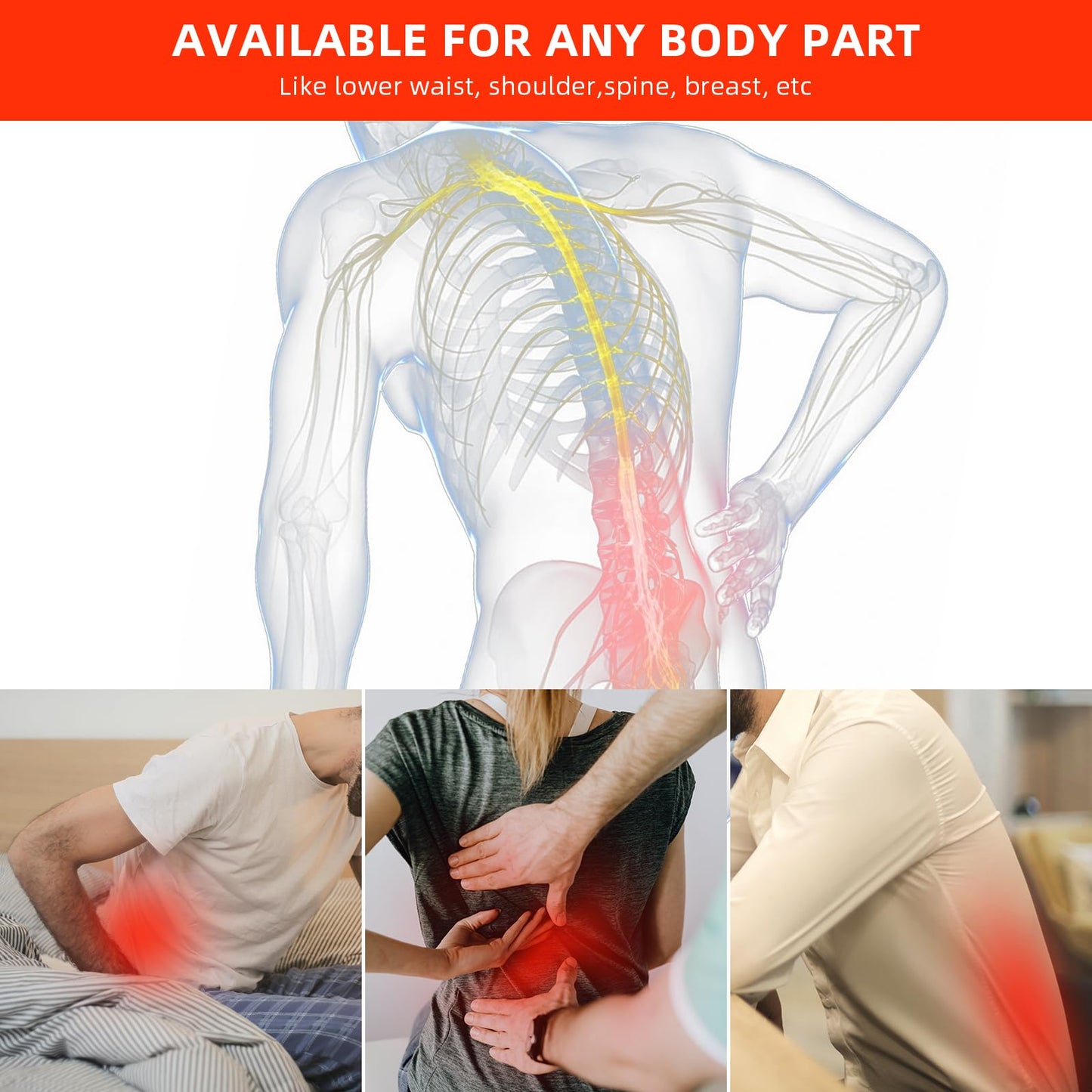 Red Light Therapy Pad for Body Back Knee Shoulder Hands Feet Portable 660nm 850nm Home Use 3 Chips in 1 Infrared Light Heating Wrap Belt Gift for Women Men (Corded)