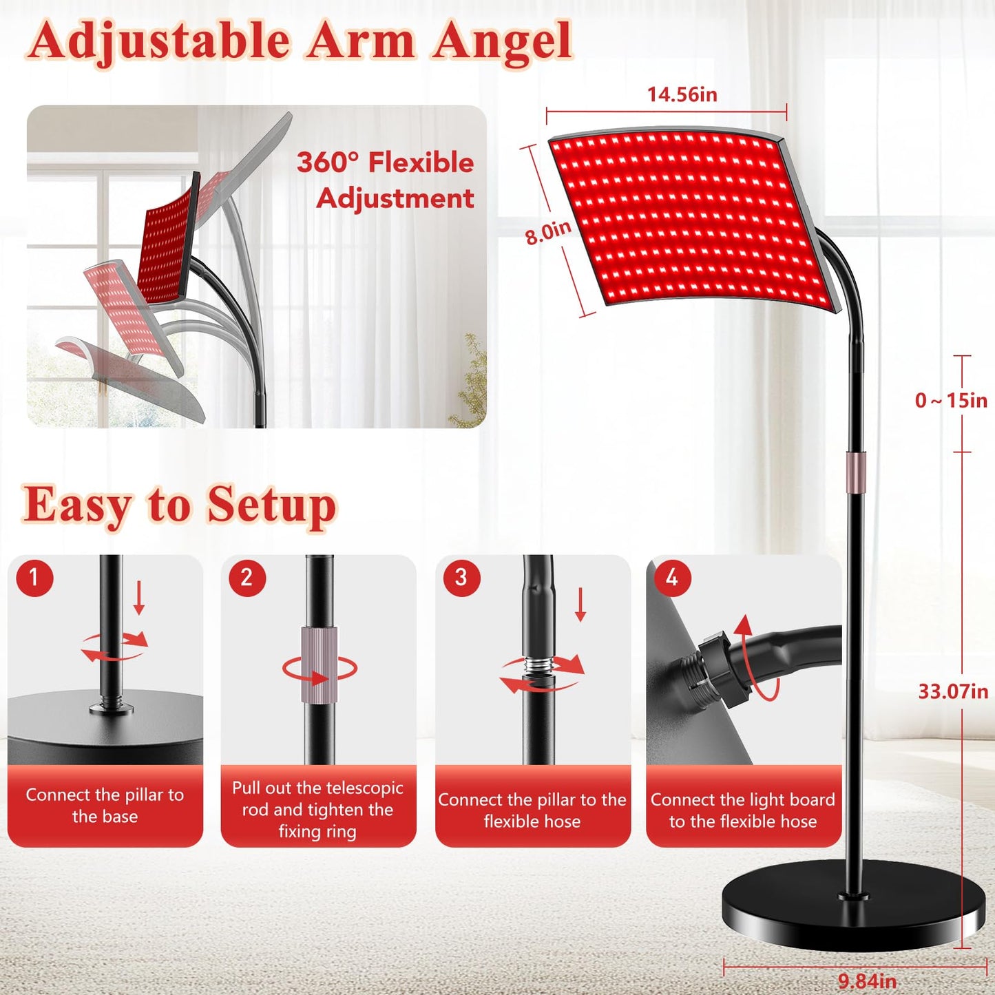 Red Light Therapy for Body Face Infrared Light Therapy for Body with 660nm & 850nm Near Infrared LED Red Light Therapy Large Panel at Home Protective Glasses for Home Use, Gift for Women Girl