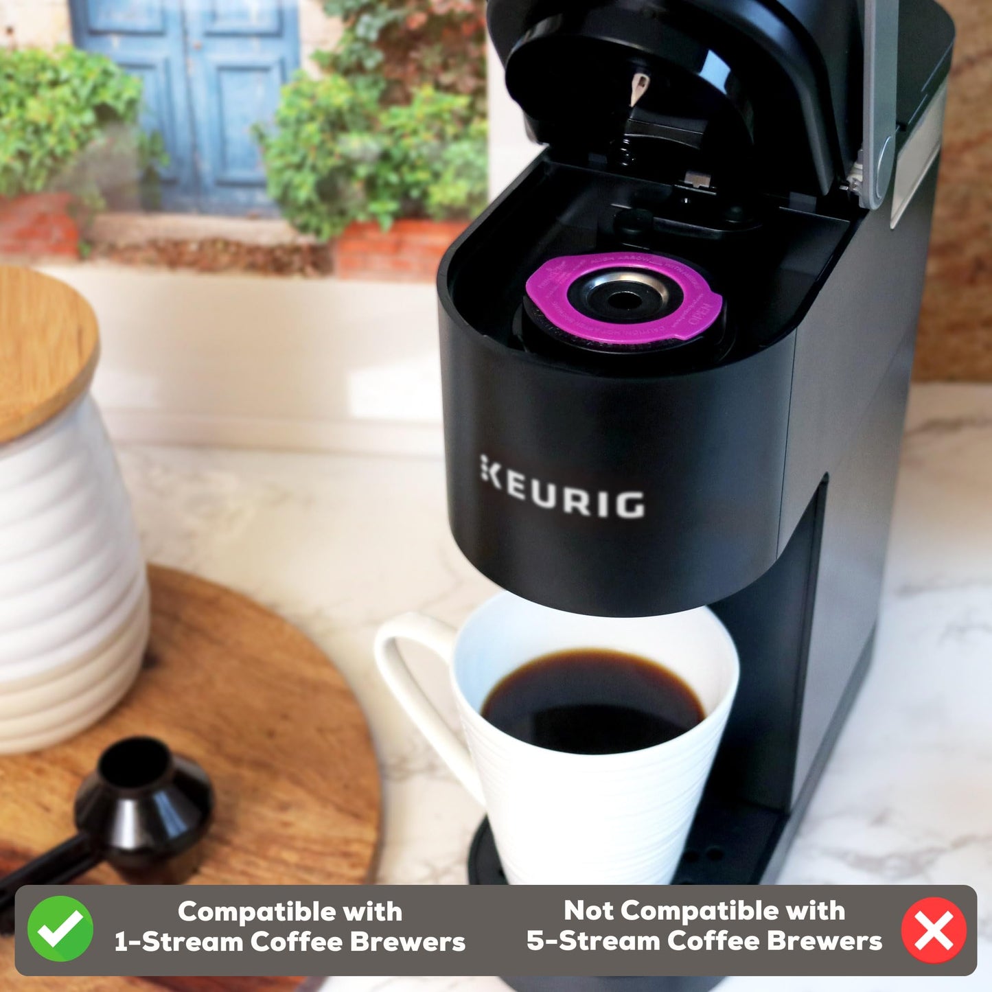 Cafe Fill Stainless Steel by Perfect Pod - Reusable K Cup Coffee Pod Metal Filter, Compatible with Keurig 1.0 2.0 K-Mini K-Slim(1-Stream) K-Duo & Other K-Series & Models (See Full Compatibility Chart)
